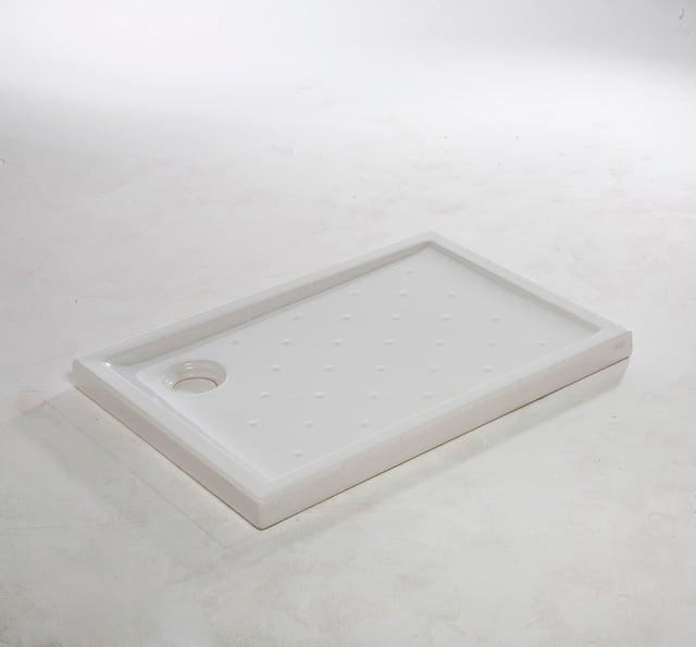 Receveur de douche grès émaillé blanc L.100 x l.70 Asca2