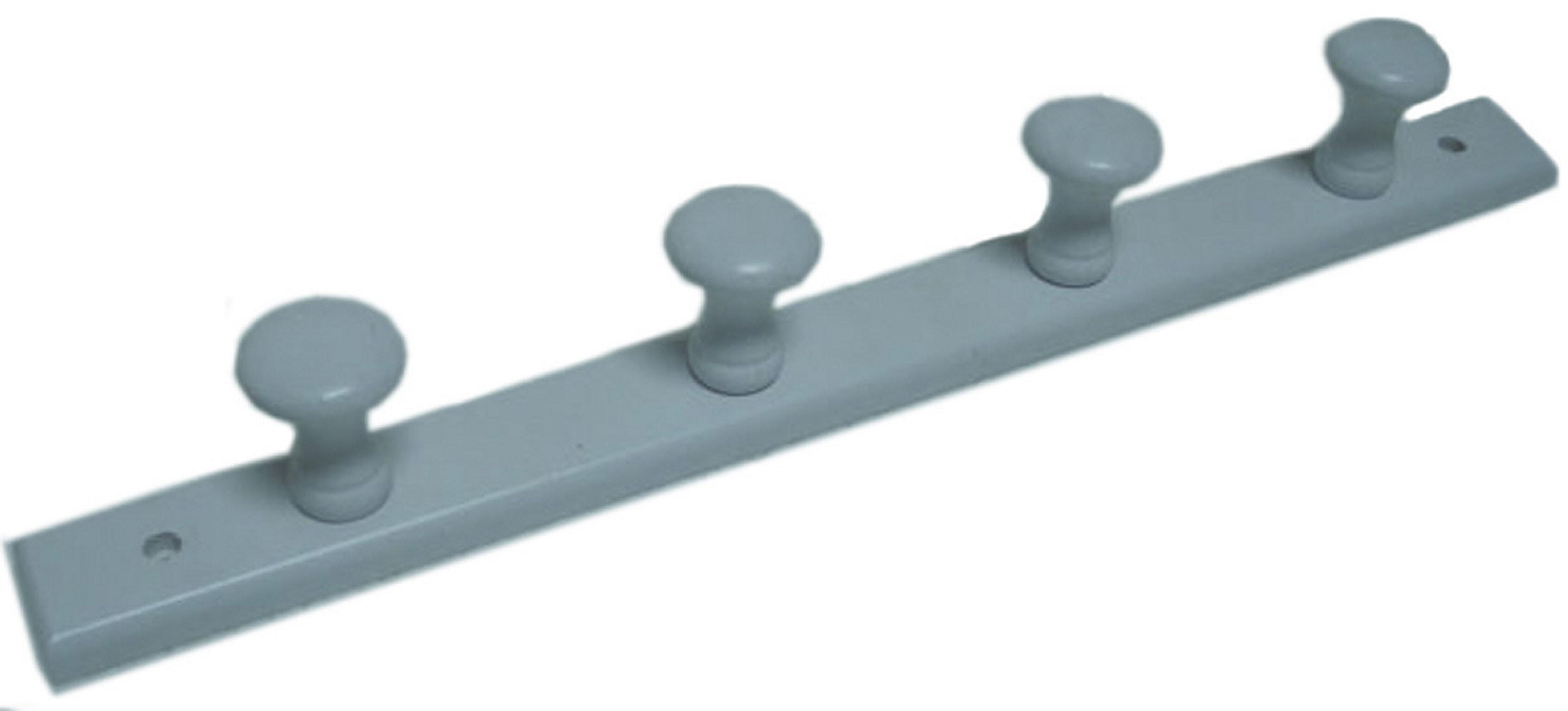 Appendiabiti da avvitare  PINE in legno bianco lucido 4 ganci L 4.6 x H 52.5 cm - 2