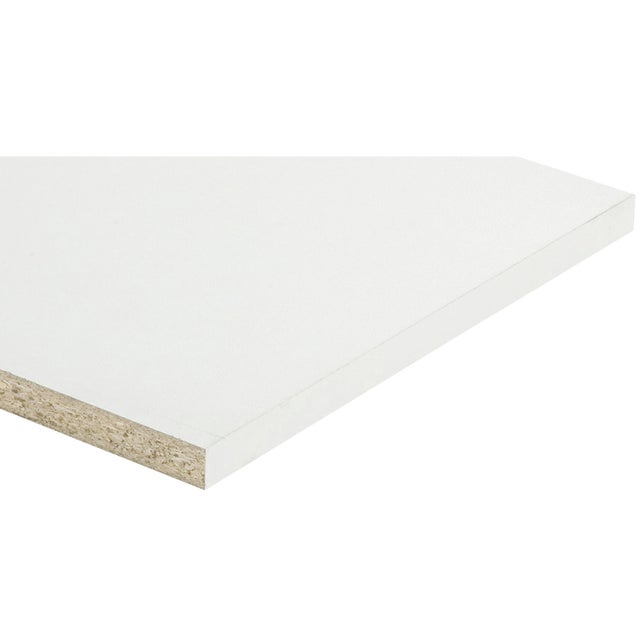 Tablette mélaminé blanc, L.200 x l.40 cm x Ep.16 mm