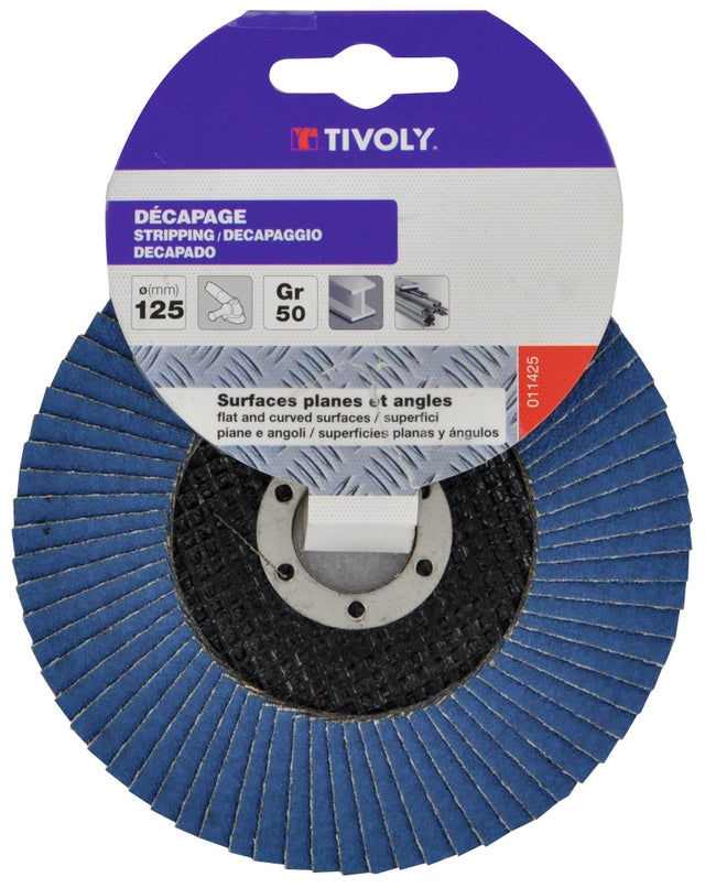Disque à lamelles double zirconium pour métal, Diam.125 mm grain 50 TIVOLY