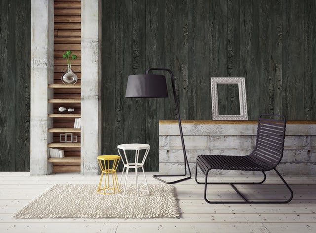 Lambris PVC noir structuré GROSFILLEX, L.260 x l.37.5 cm, Ep.8 mm