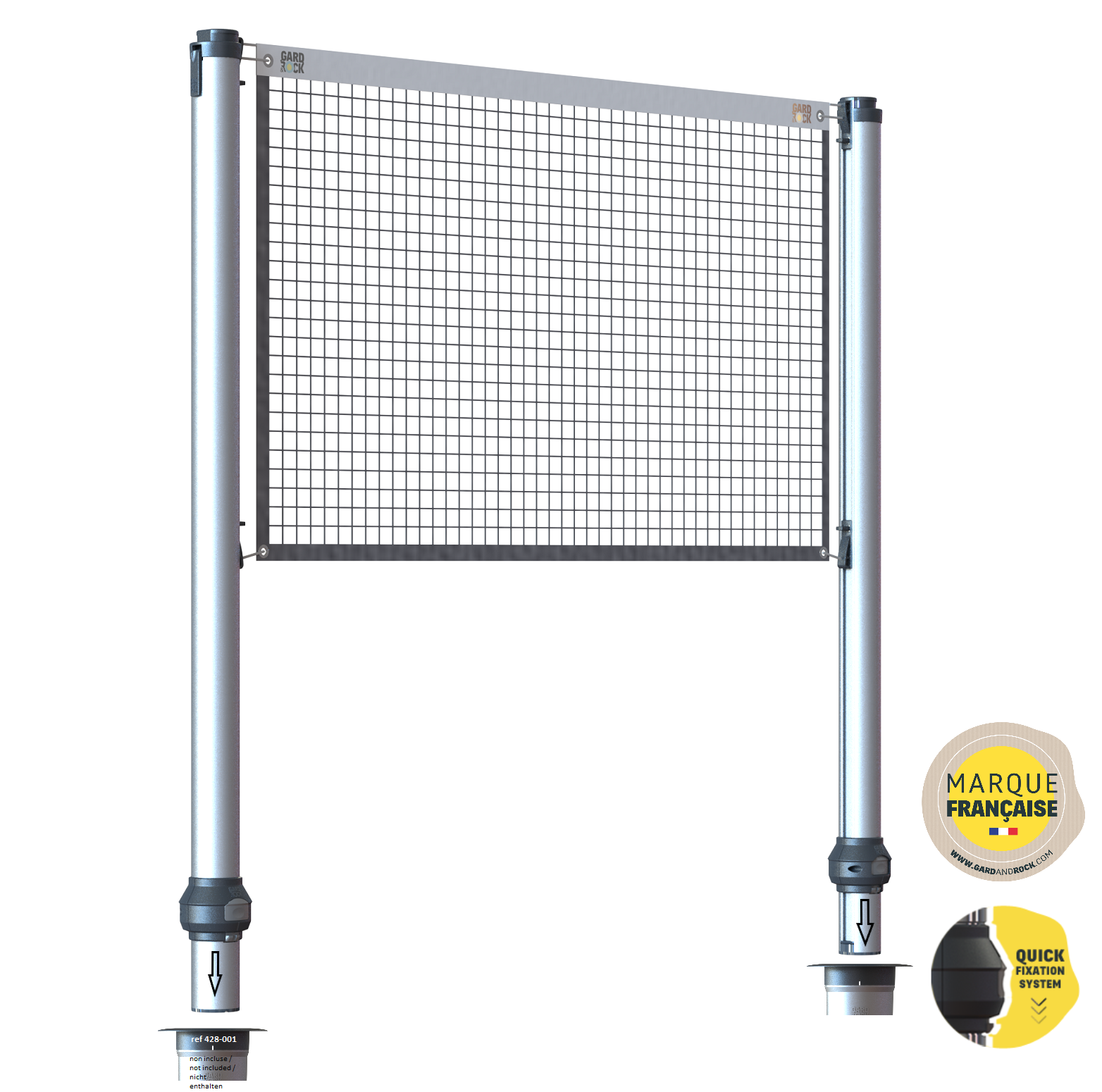 Kit poteaux multisports gris - 2