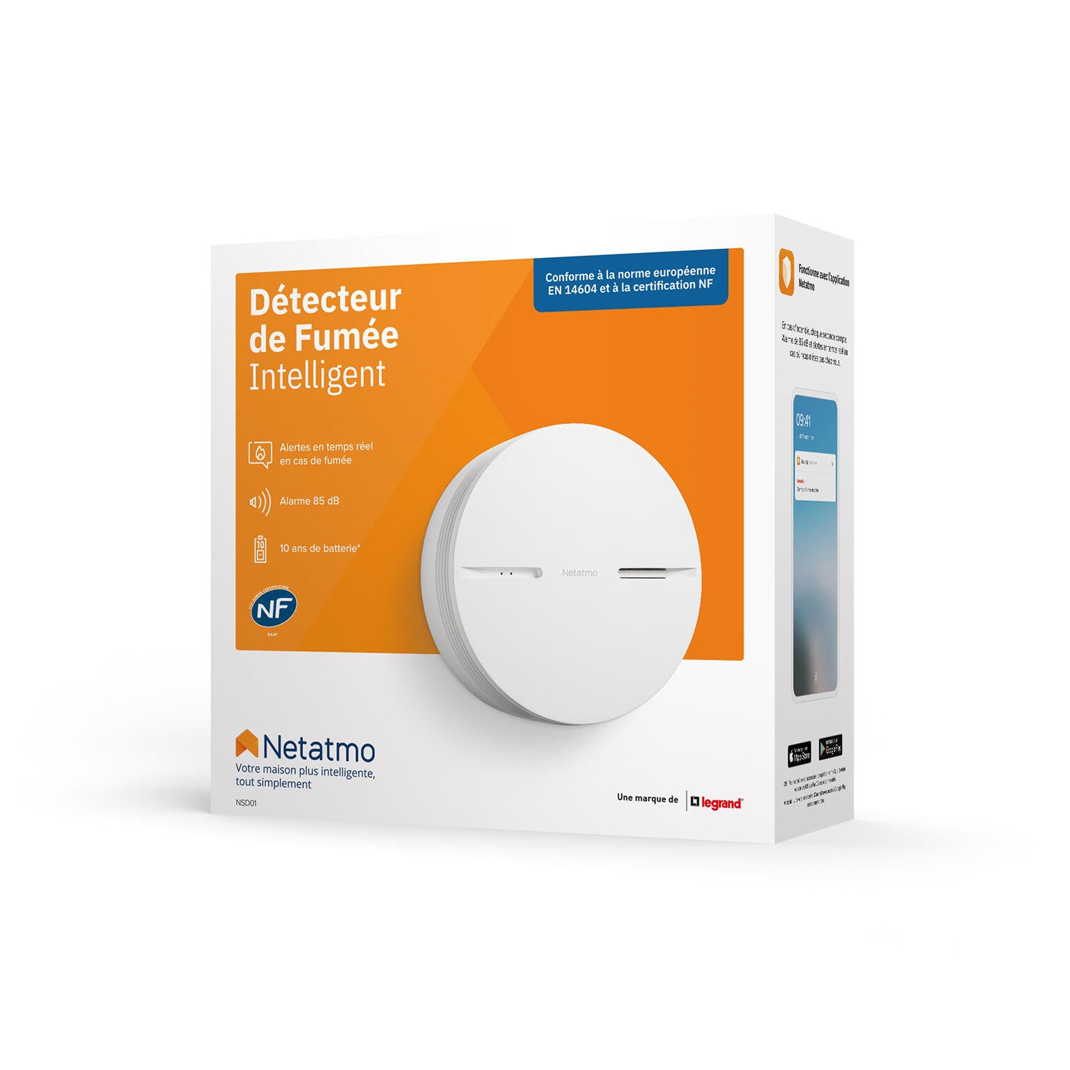 Détecteur de fumée connecté, NETATMO CE - NF, autonomie 10 ans - 6