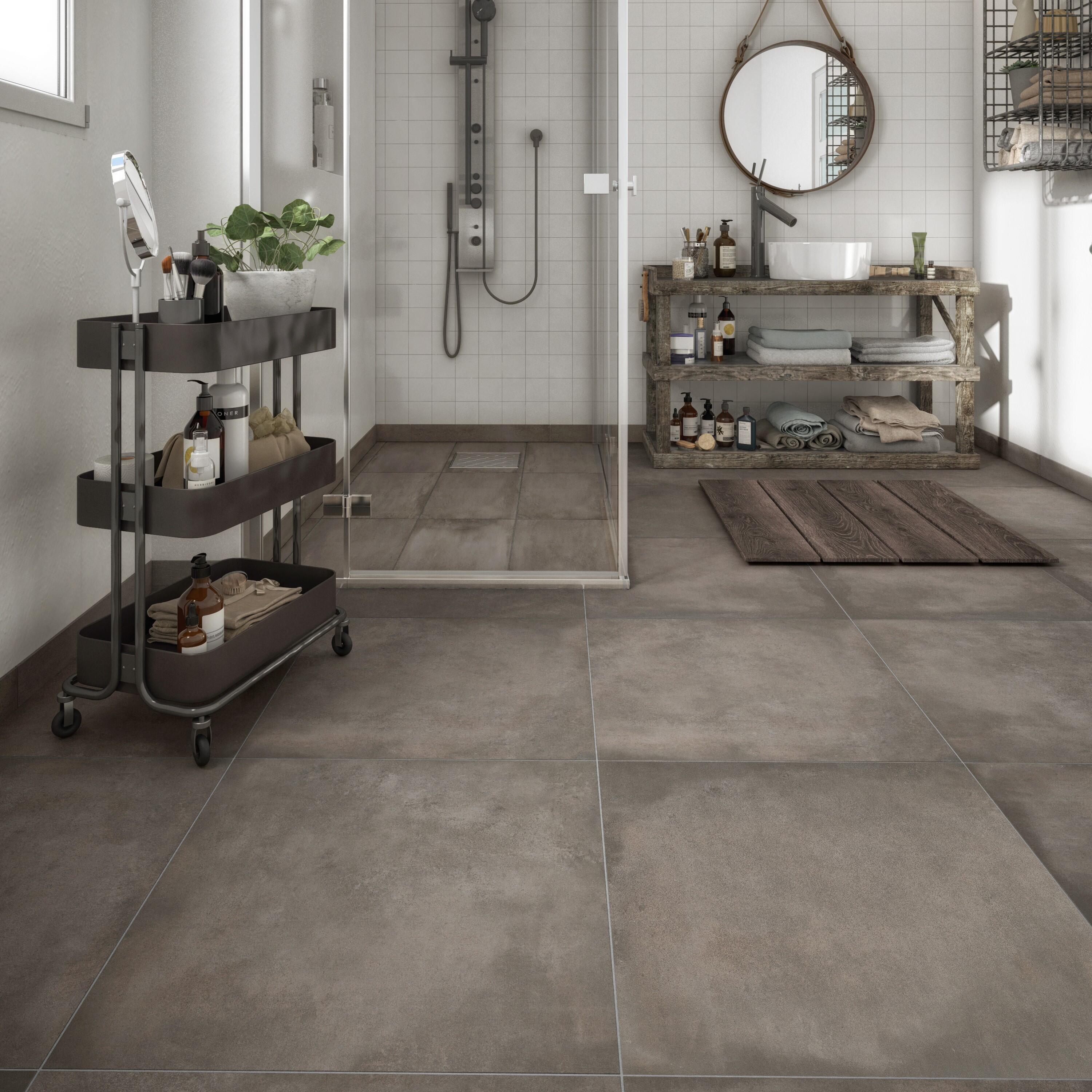 Carrelage mur intérieur/sol intérieur effet béton taupe Craft l.30.8 x L.61.5 cm - 2