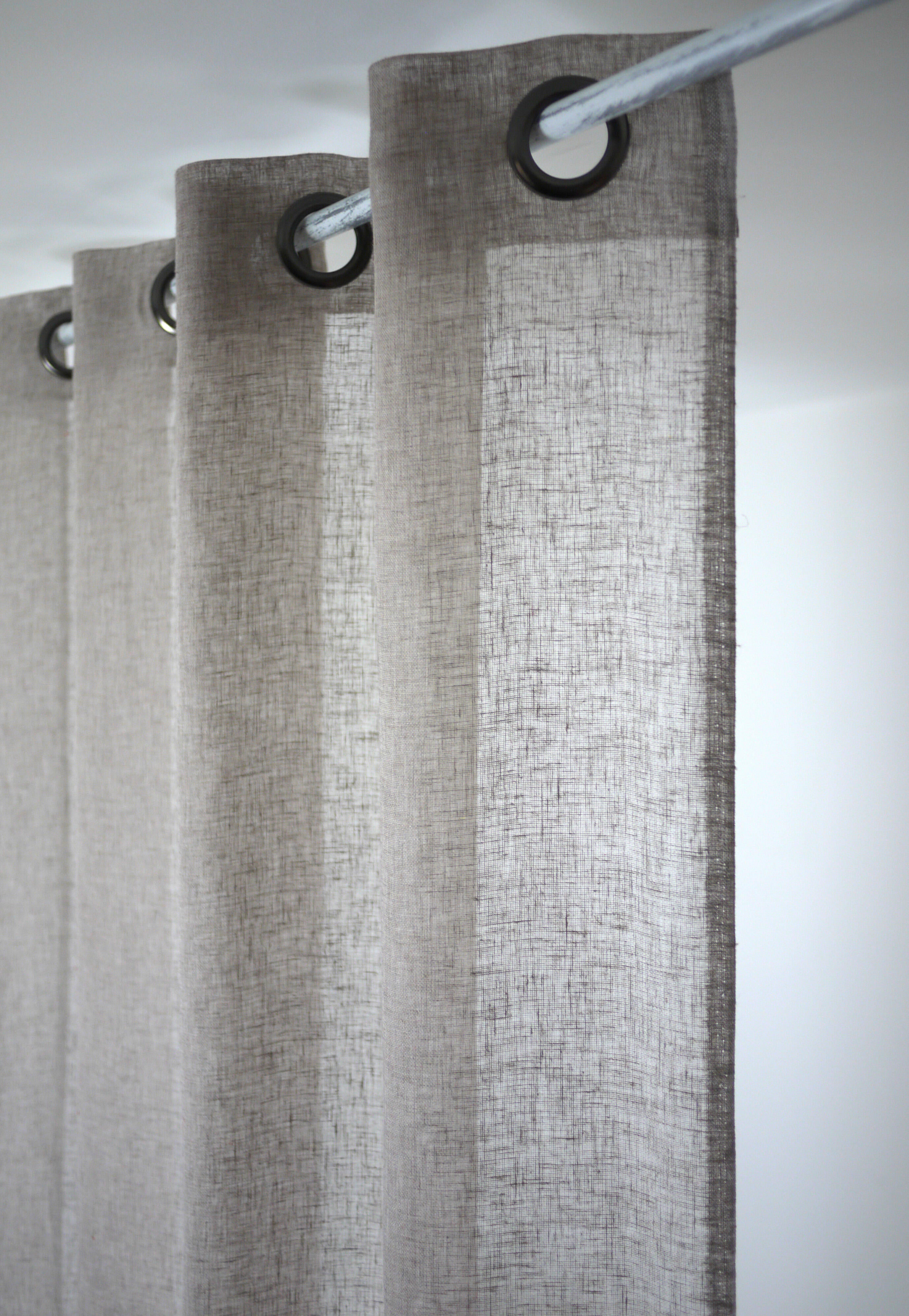 Voilage tamisant, Kaolin, gris H.240 x l.150 cm - 6