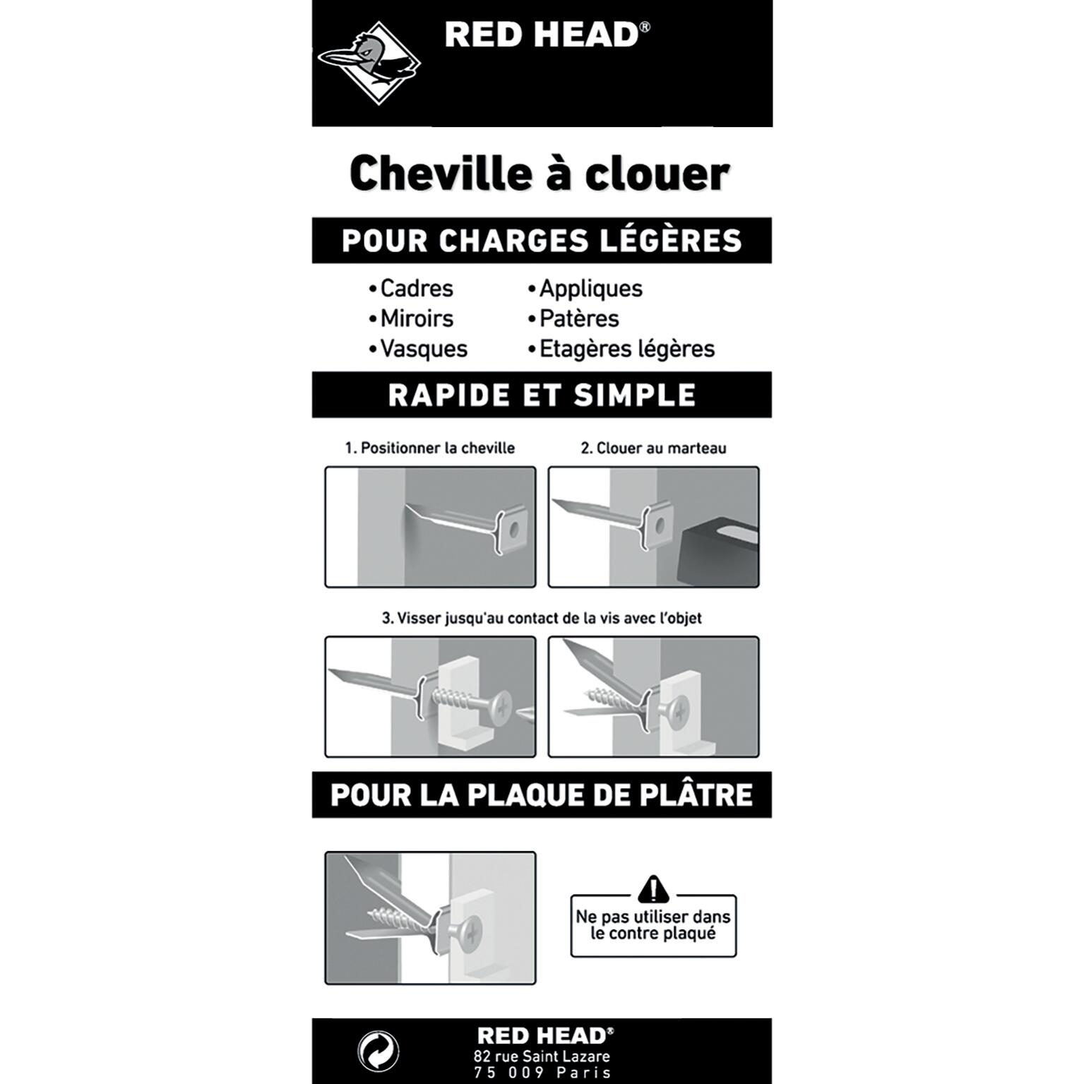 Lot de 12 chevilles à clouer pour plaque de plâtre, Ø4 x L.50 mm - 3