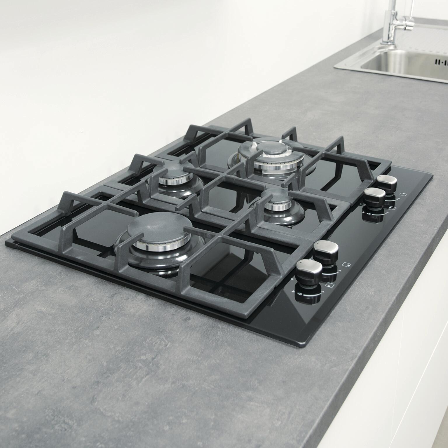 Plaque de cuisson gaz 4 foyers, noir, CATA Lci 6031 bk - 2