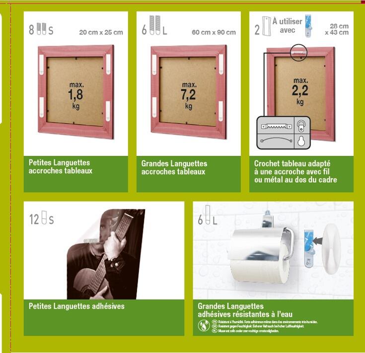 48 paires de languettes adhésives blanc multi-usages COMMAND - 2