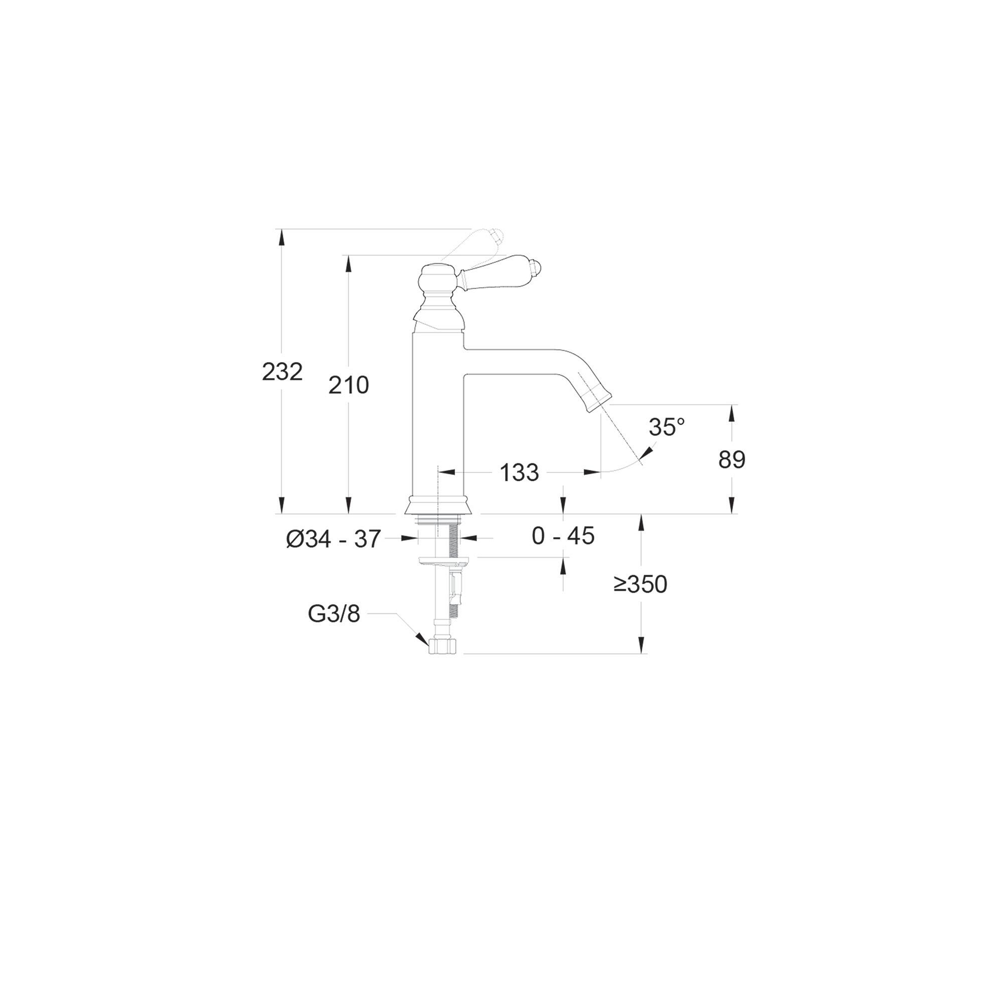 Mitigeur de lavabo bronze brossé M, Louise, JACOB DELAFON - 4