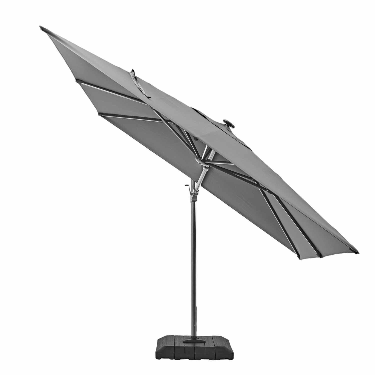 Parasol déporté carré gris Sonora NATERIAL L.288 x l.288 cm - 4
