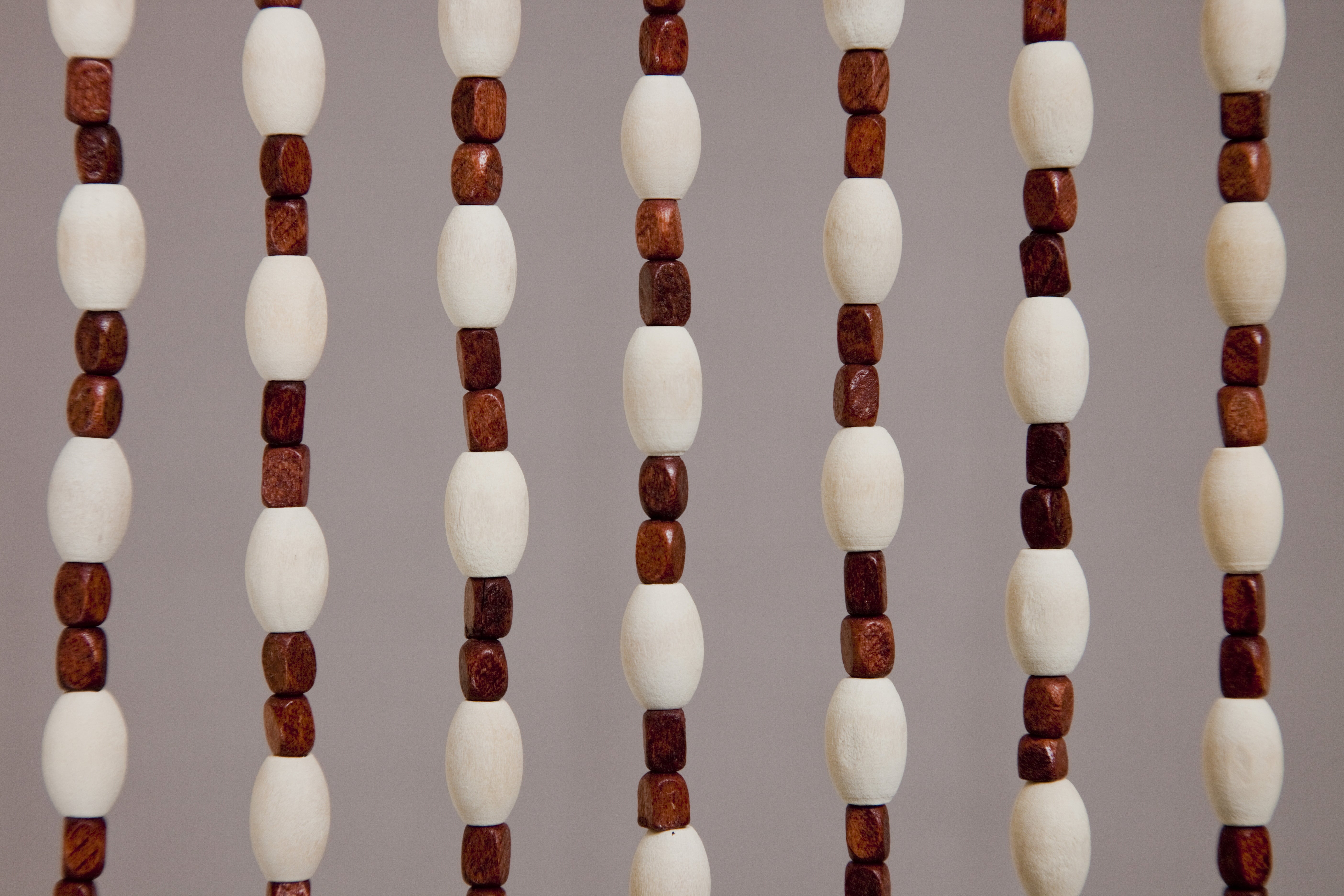 Rideau de porte en bois, l.90 x H.220 cm, marron/blanc, E531 - 3