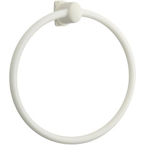 Anneau Porte-serviettes Adhésif Blanc - Sans Perçage, En ABS, Pour Salle De Bain Ou Cuisine