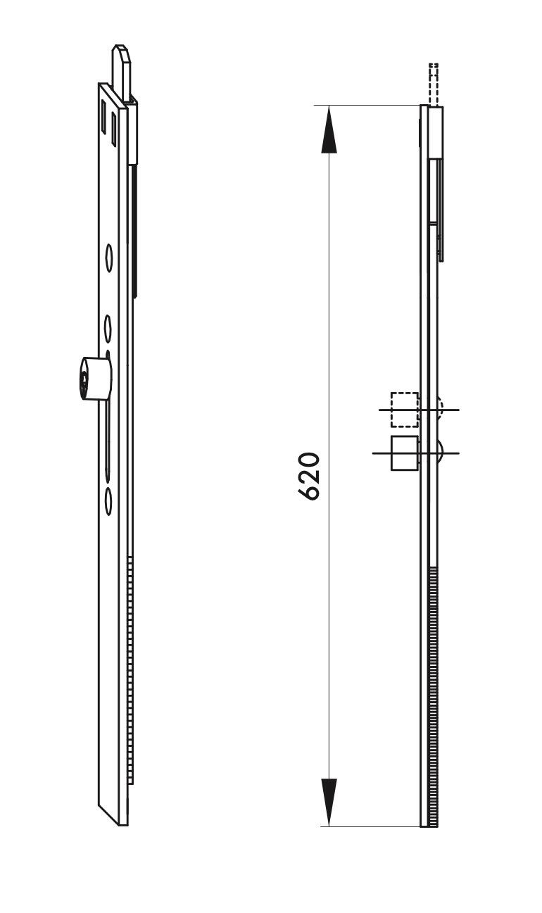 Prolongateur de serrure pour serrure multipoint encastrée, FERCO gris - 2