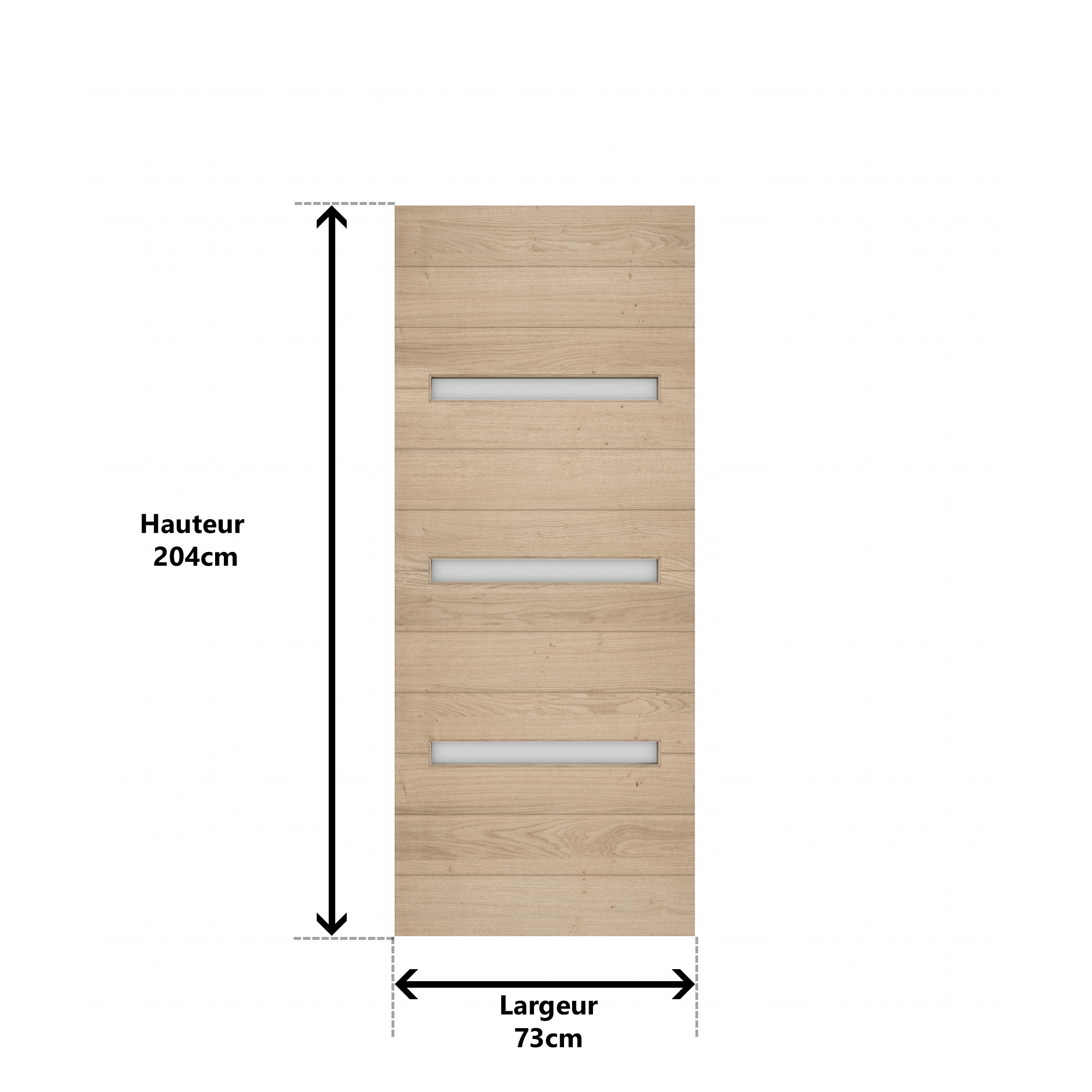 Porte coulissante bois Noe  vitrée, H.204 x l.73 cm - 5