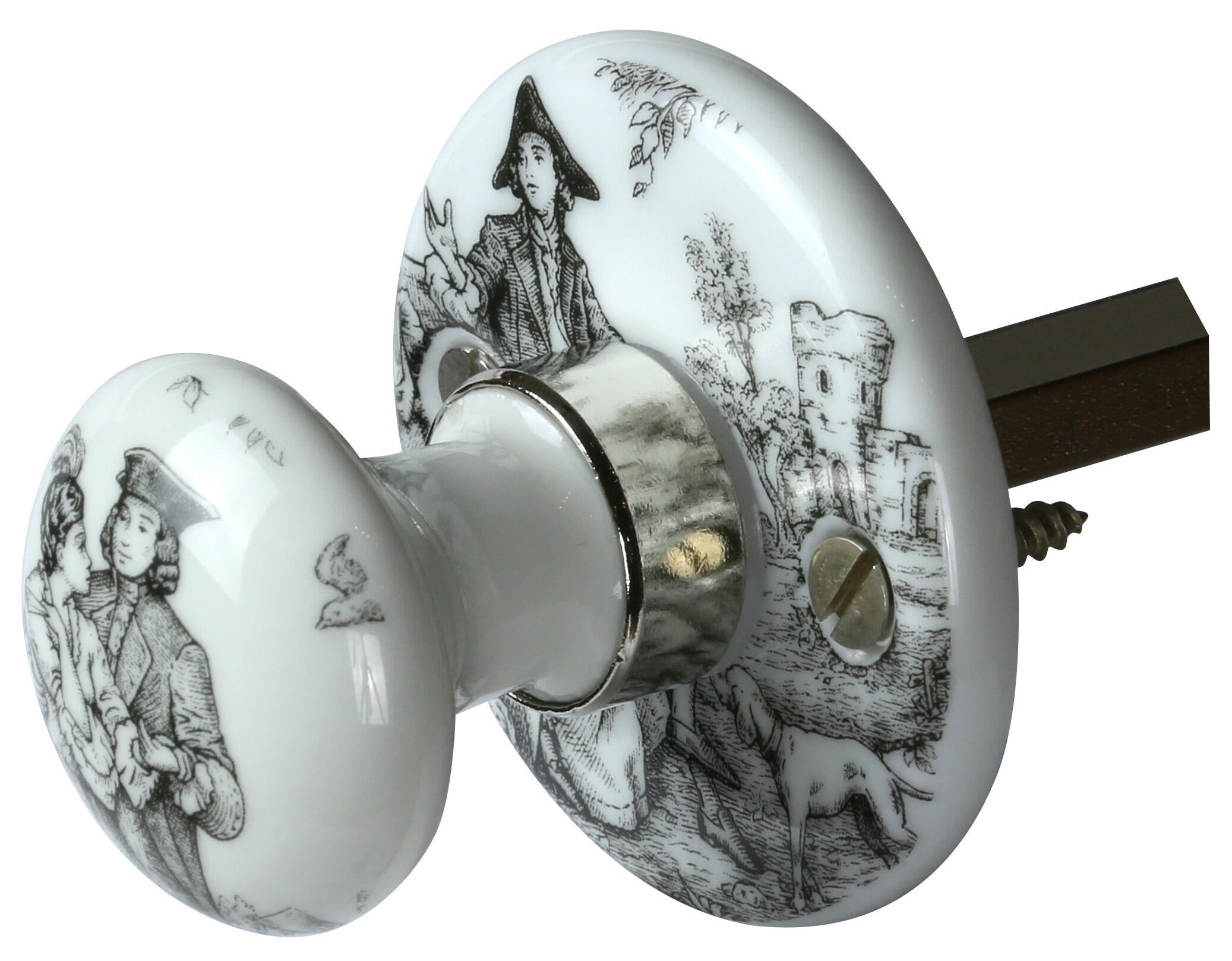 Rosace de fonction Porcelaine MERIGOUS, porcelaine nickelé condamnation - 2
