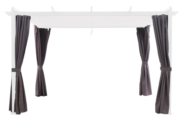 Lot de rideaux polyester gris pour tonnelle Niagara l.222 x L.296 cm