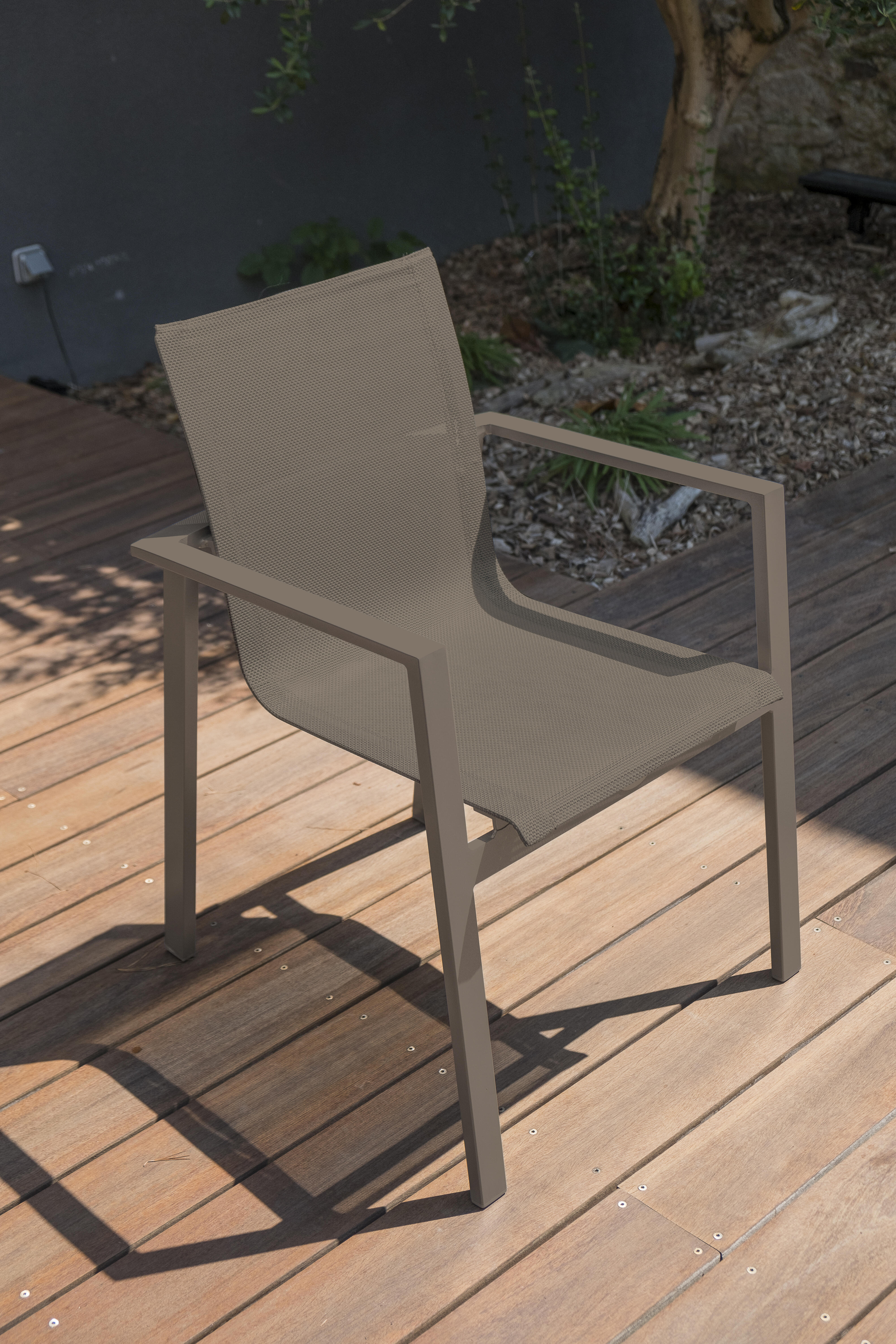Fauteuil de jardin en aluminium Miami taupe - DCB GARDEN - 3