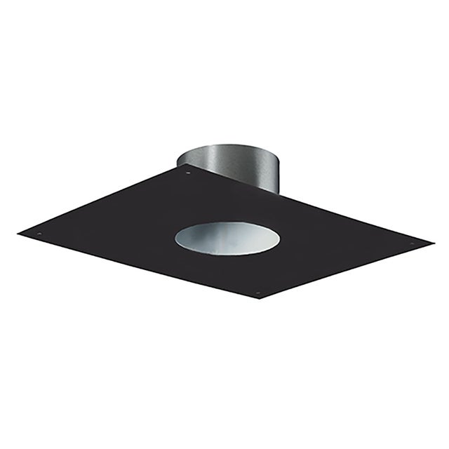Plaque de finition rectangulaire pour tubage POUJOULAT Diam.150 mm noir