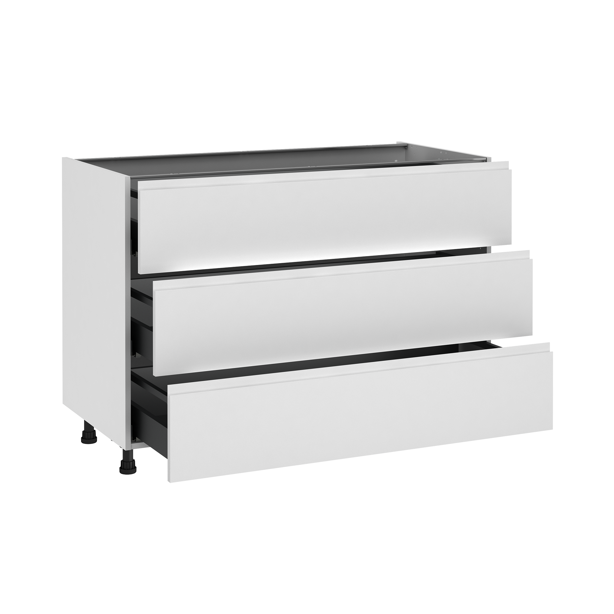 Mueble bajo de cocina delinia id tokyo blanco mate 76,8x120 cm 3 caj