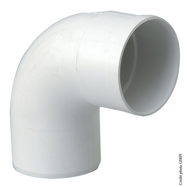Coude 87.3° pvc blanc GIRPI, Dév.25 cm Diam.80 mm