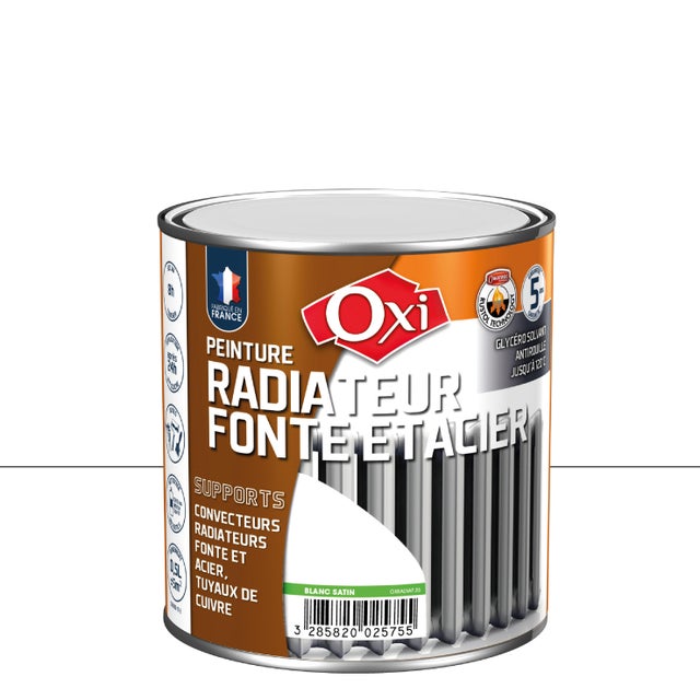 Peinture radiateur blanc satin OXI Fonte & acier 0.5L