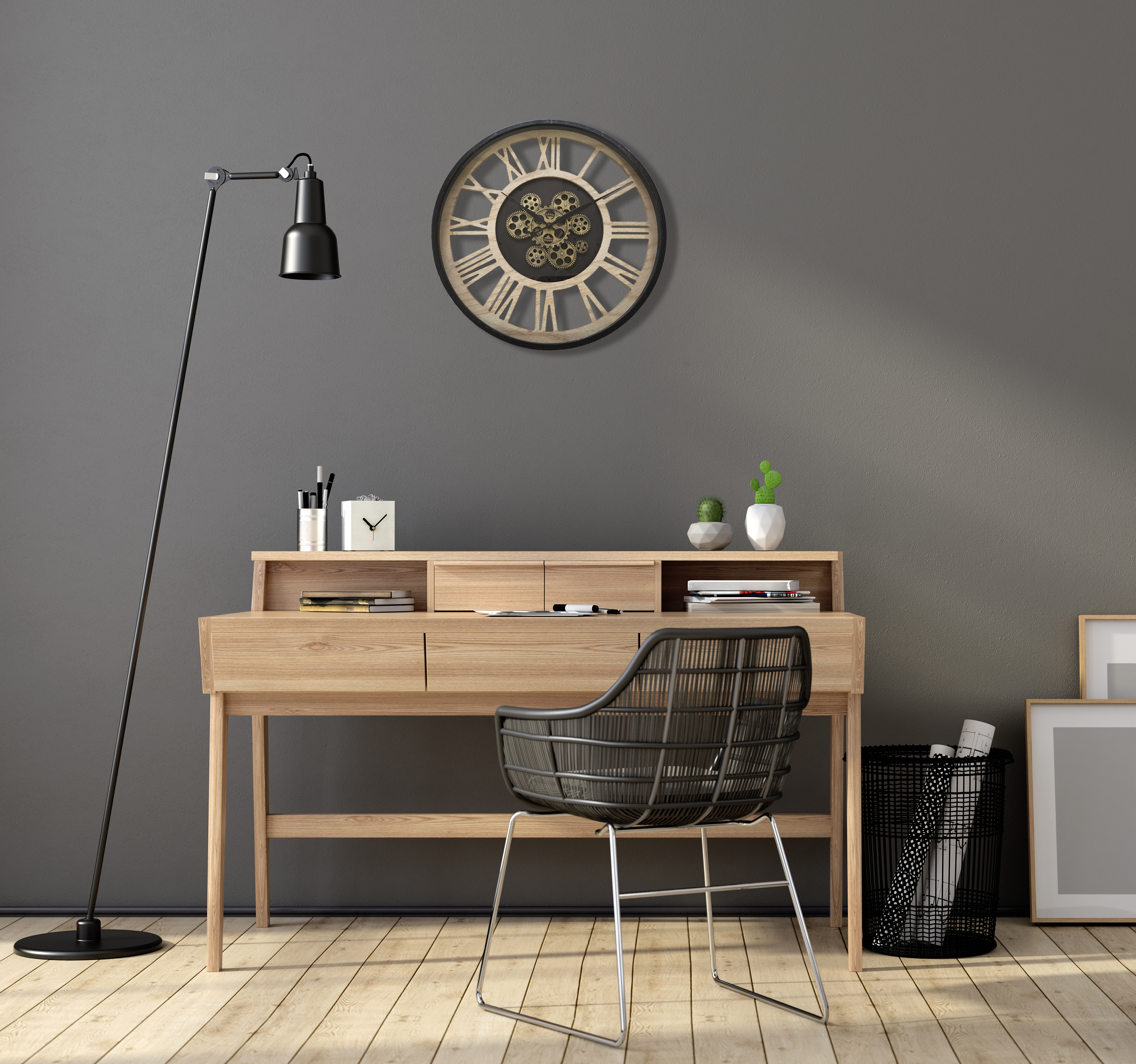 Horloge Mécanisme EMDE marron Diam.57 cm - 2