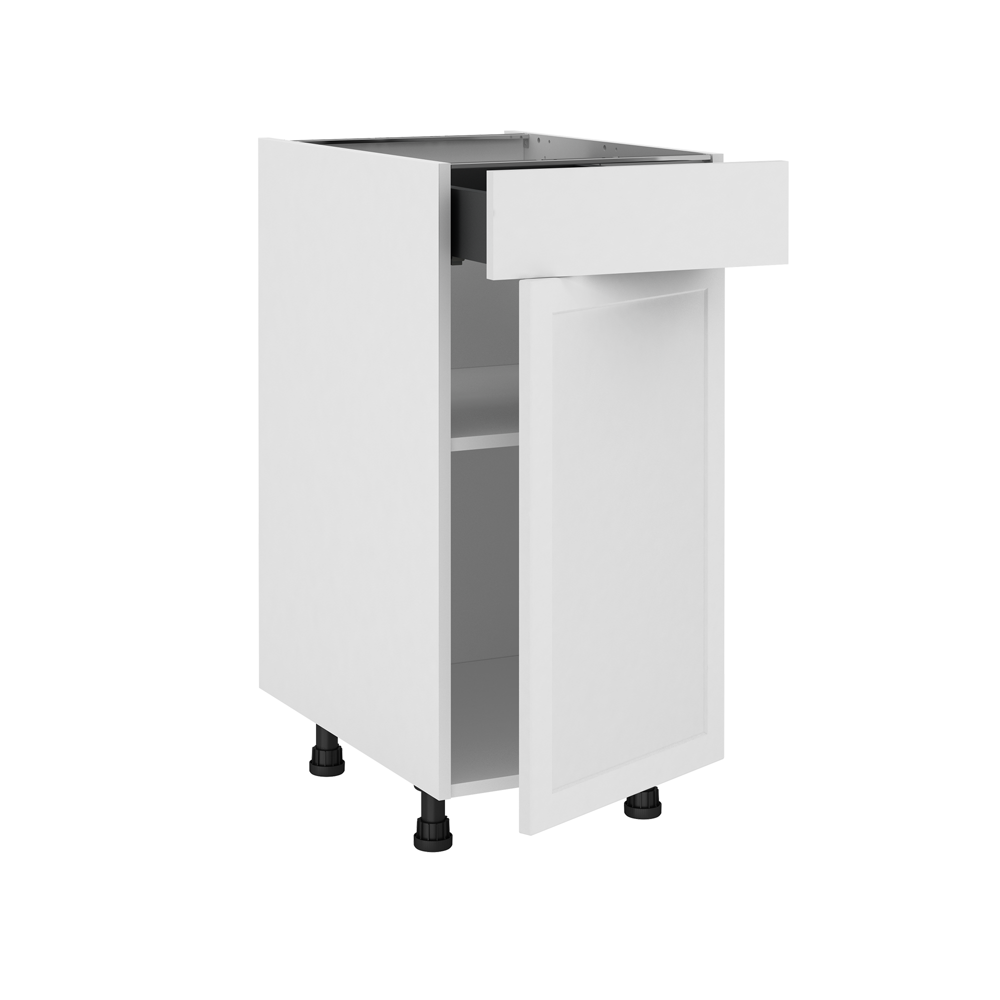 Mueble bajo de cocina delinia id newport blanco mate 76,8x40 cm 1pta 1 caj