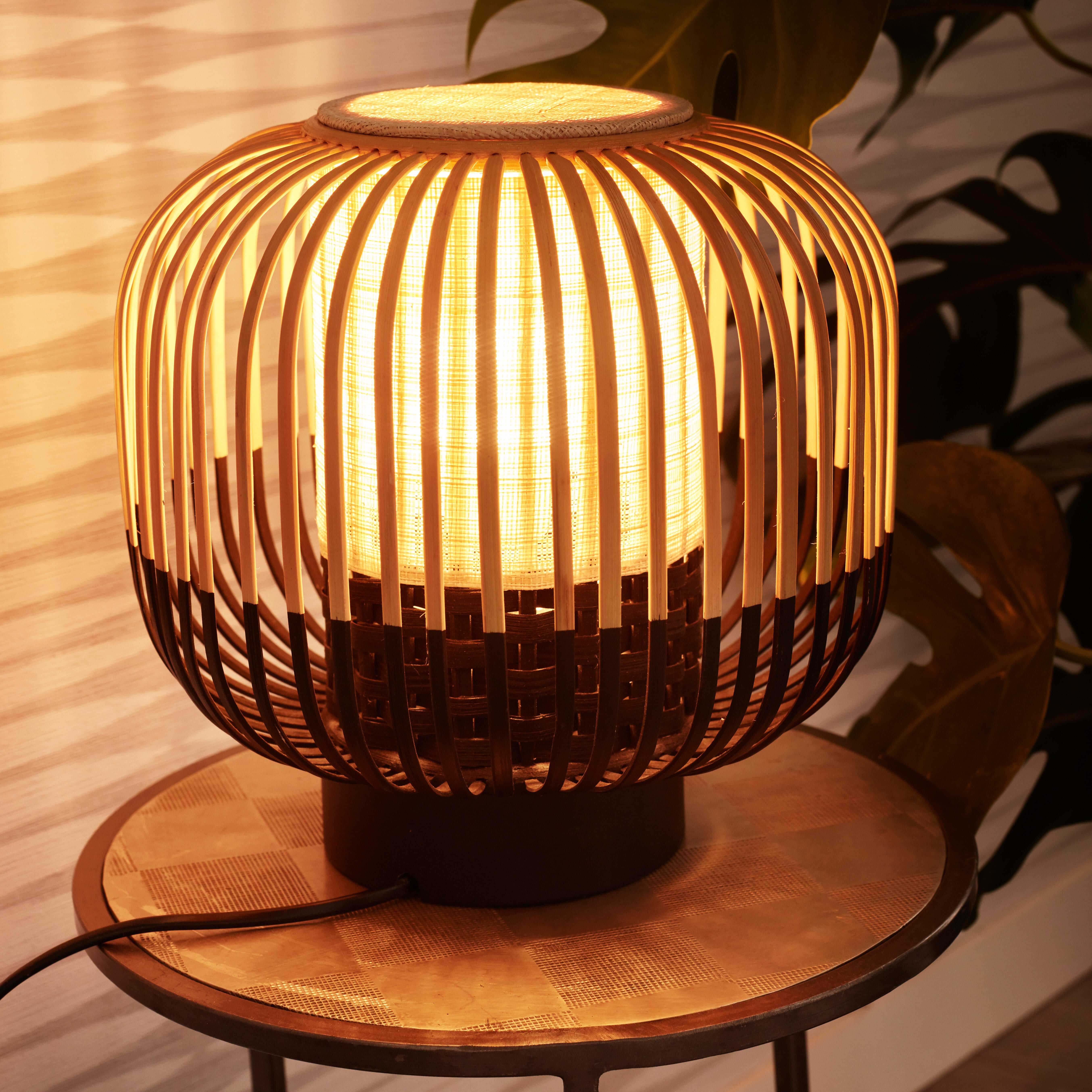 Lampe E27 Bamboo, bambou, H. 24cm - 4