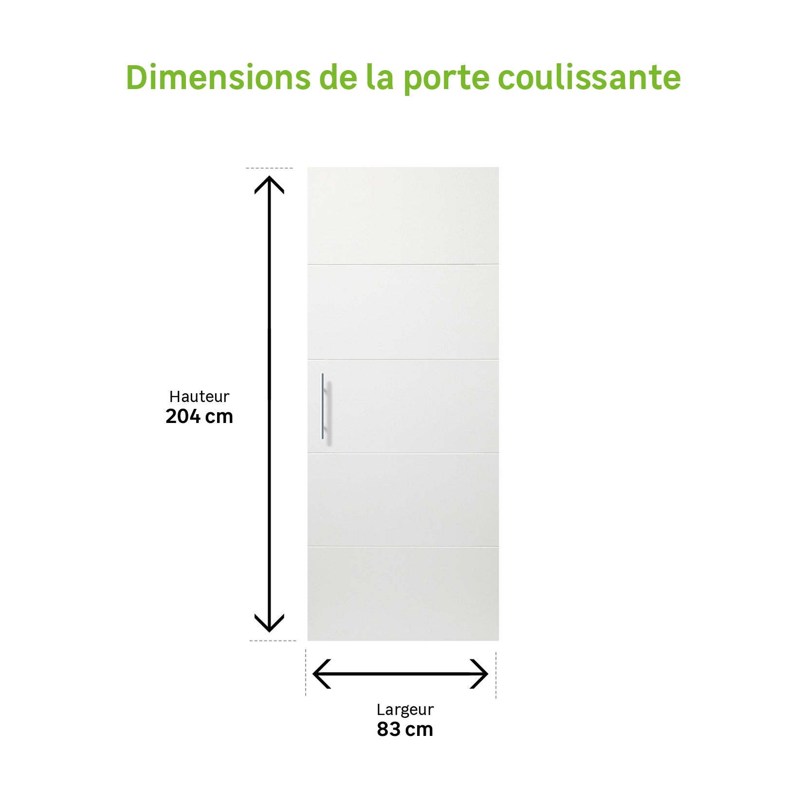 Porte coulissante Albane blanc H.204 x l.83 cm - 3