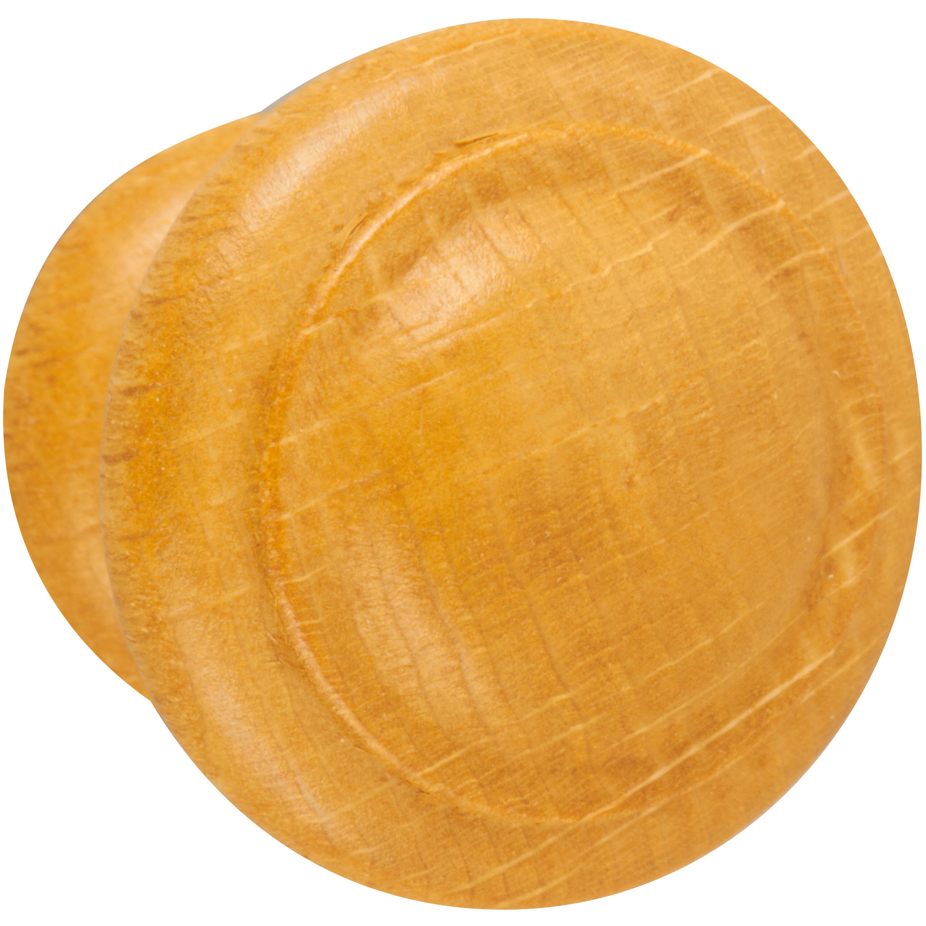 Bouton de meuble rond Régence, bois hêtre verni, Diam.30 mm - 4