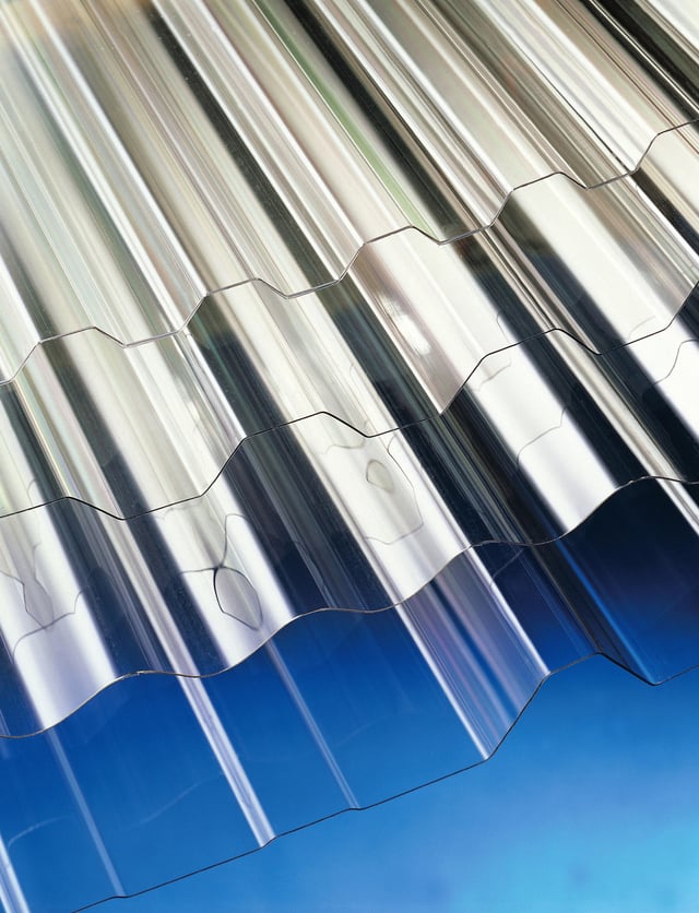 Plaque de couverture, nervuré , transparent, l.105 x L.300 cm, Ep.0.63 mm