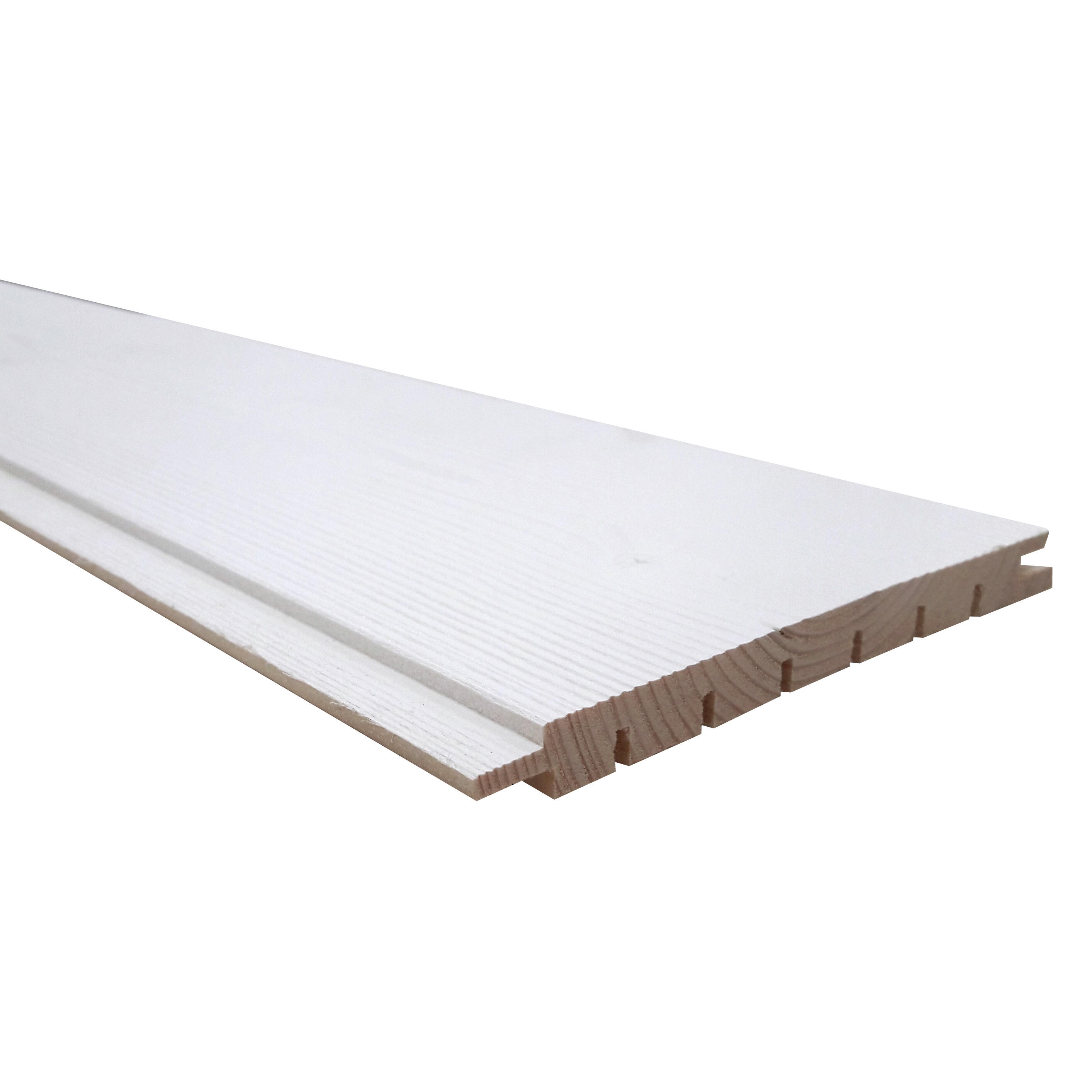 Lambris bois épicéa blanc brossé choix B PROTAC, L.205 x l.13.5 cm, Ep.12 mm - 2