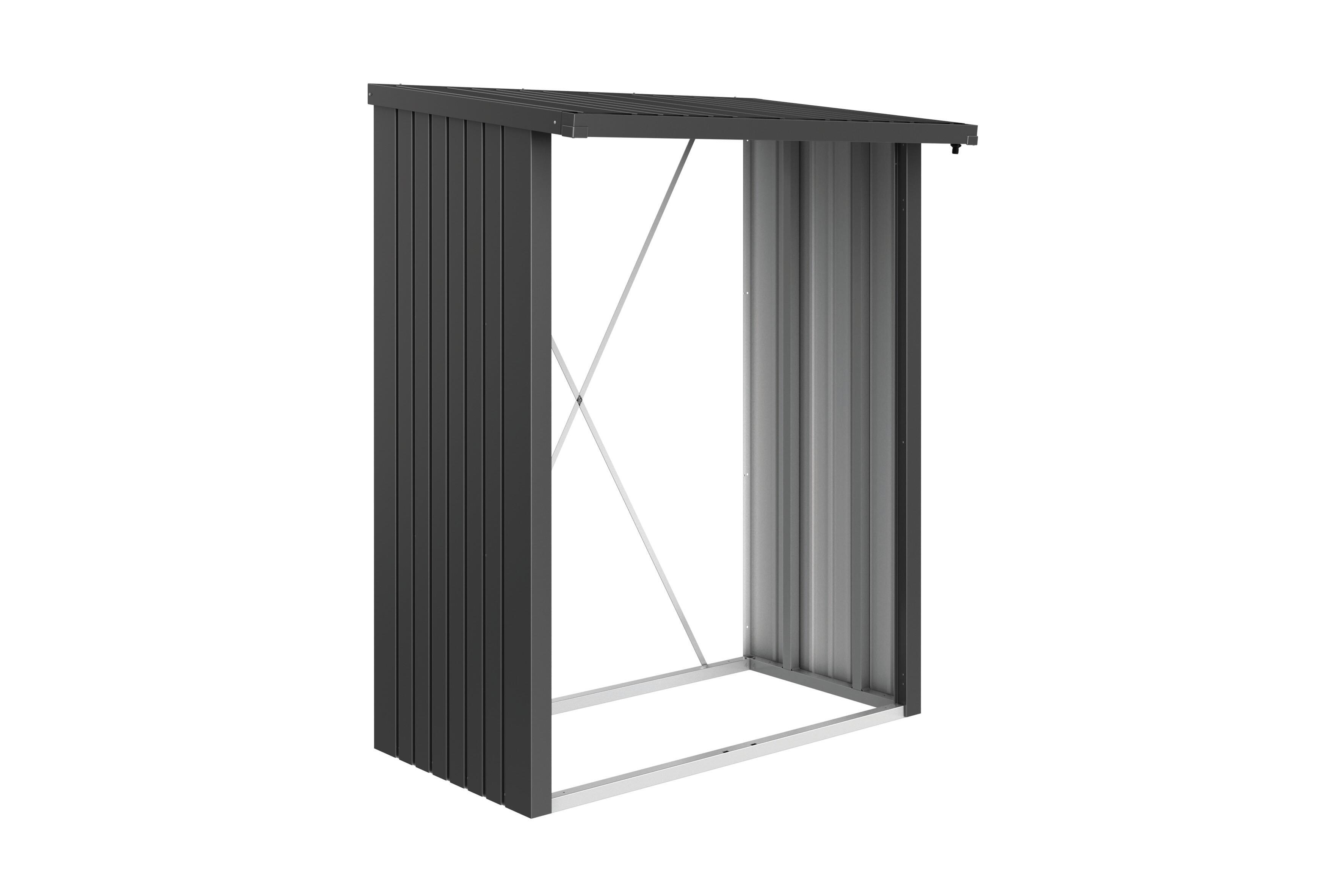 Leñero acero biohort gris oscuro 157x199x102 cm