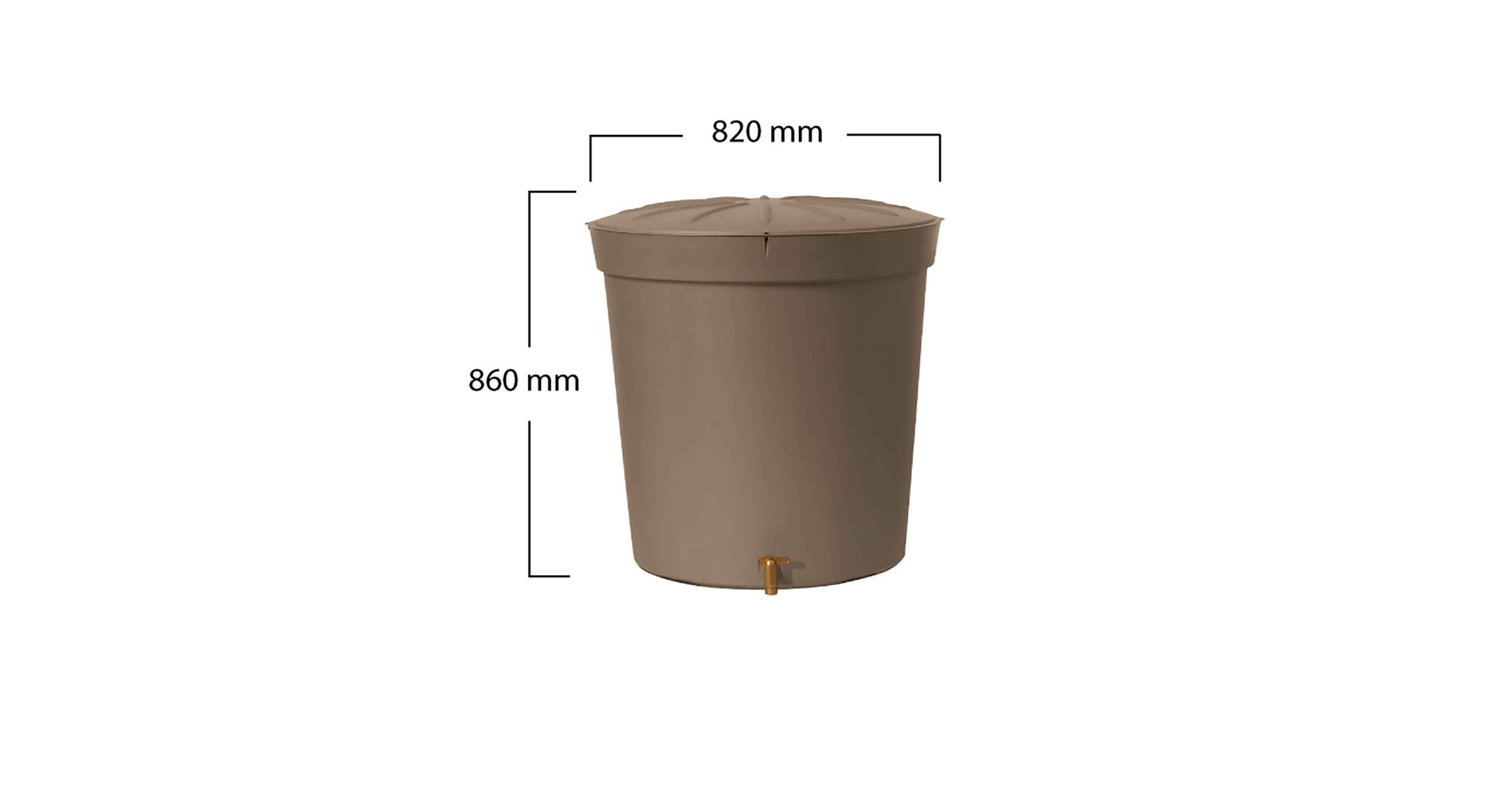 Récupérateur d'eau GARANTIA cylindrique taupe, 300 l - 2