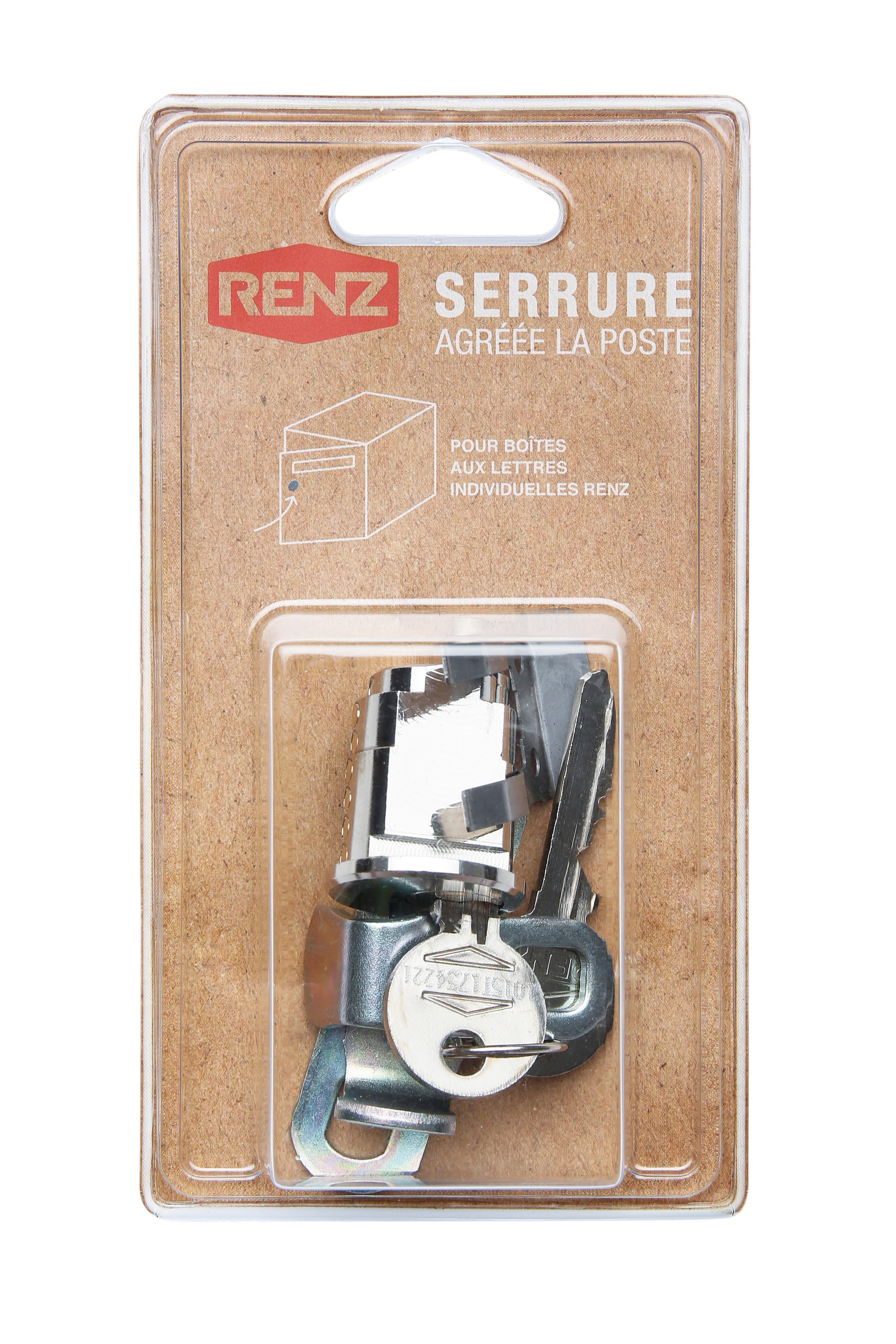 Serrure normalisée La Poste pour boite aux lettres RENZ, gris - 4