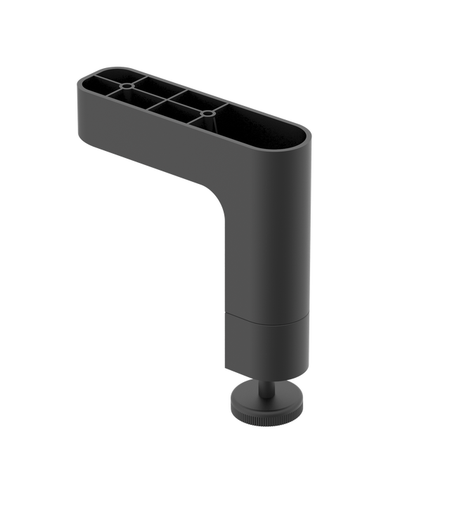 Lot de 2 pieds, H.9.8 à 12.8cm, noir mat, Remix