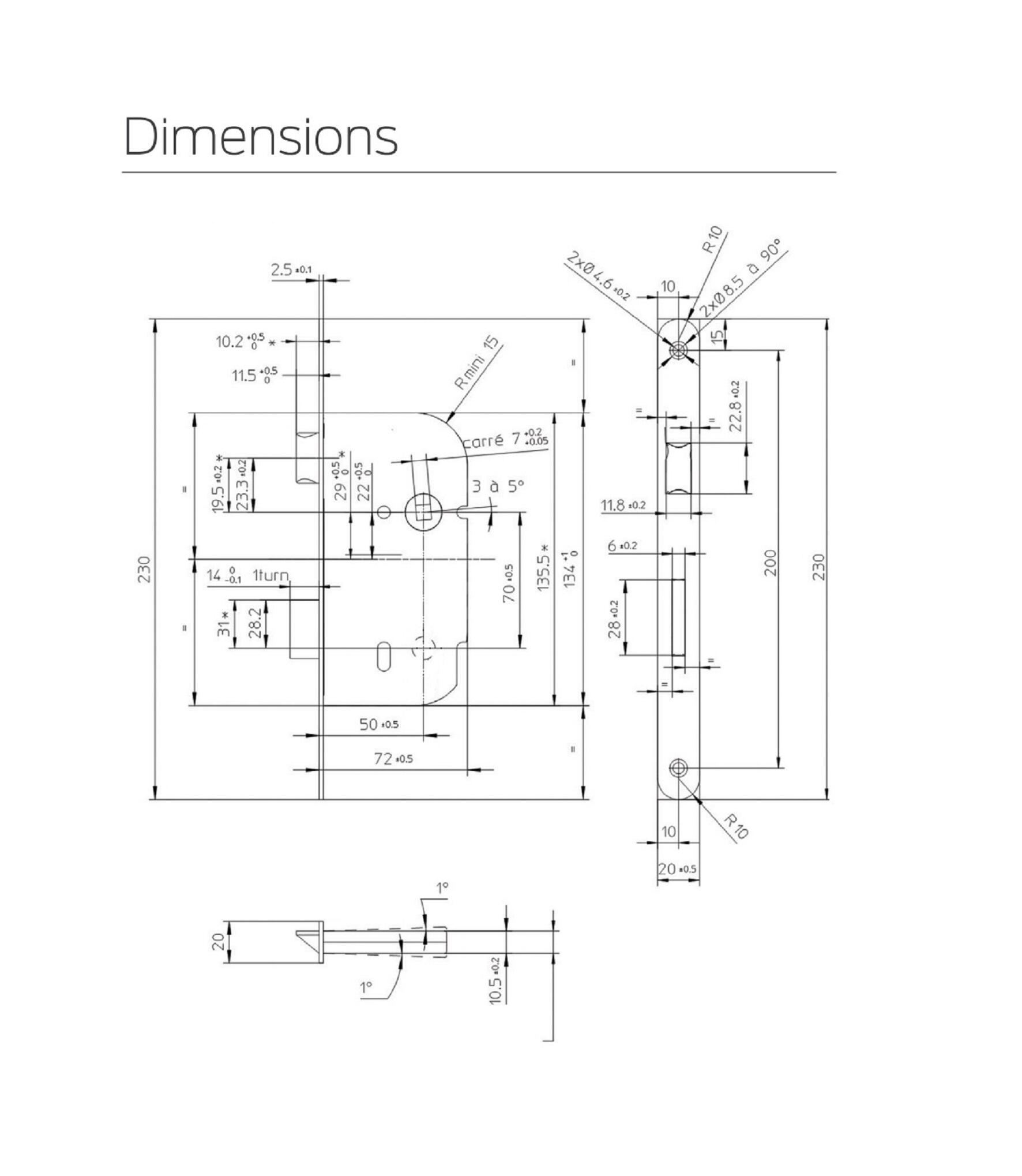 Serrure encastrée BRICARD, à condamnation, axe 50 mm - 4