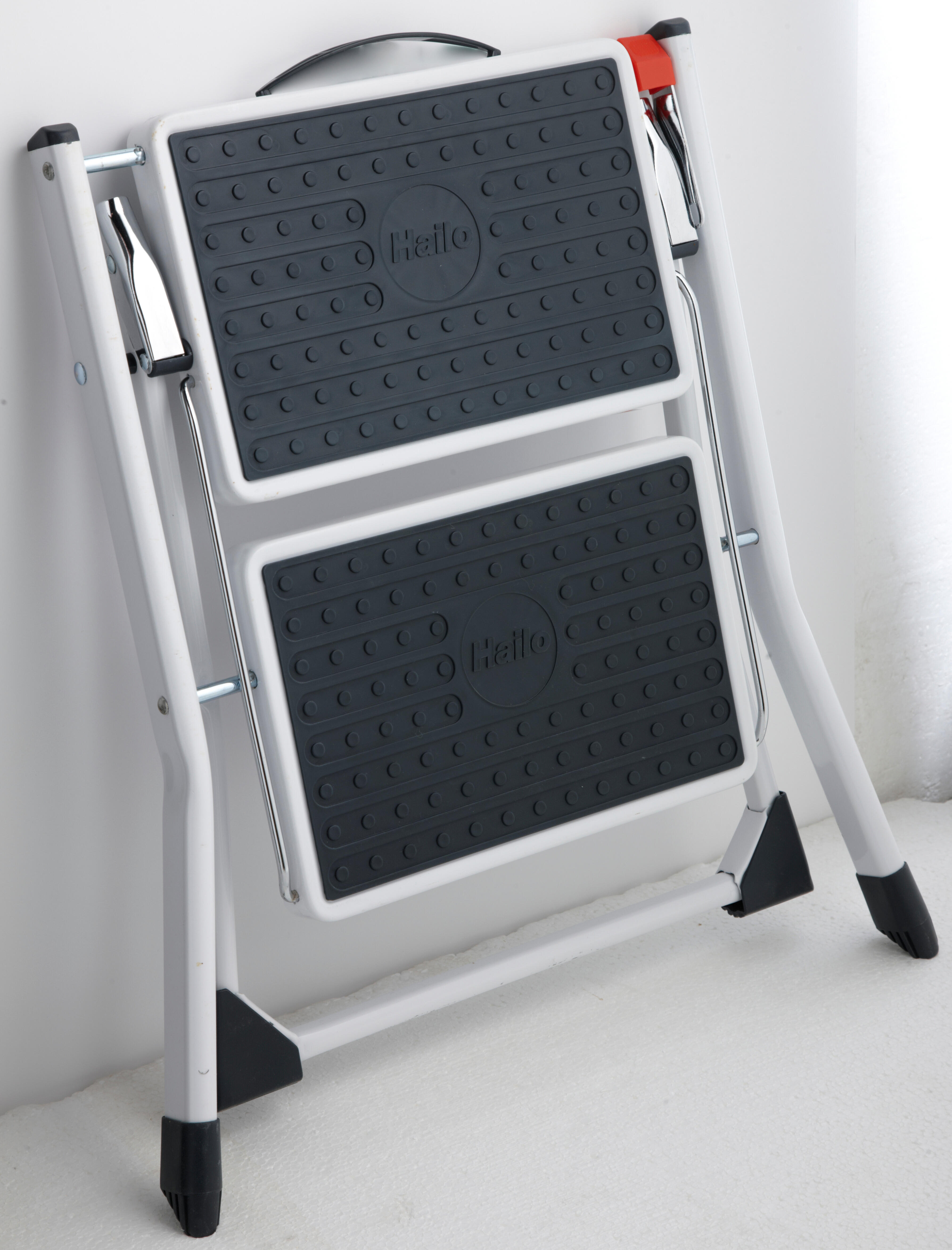Marchepied HAILO Mini 2 marches larges pliable compact antidérapant en acier - 3