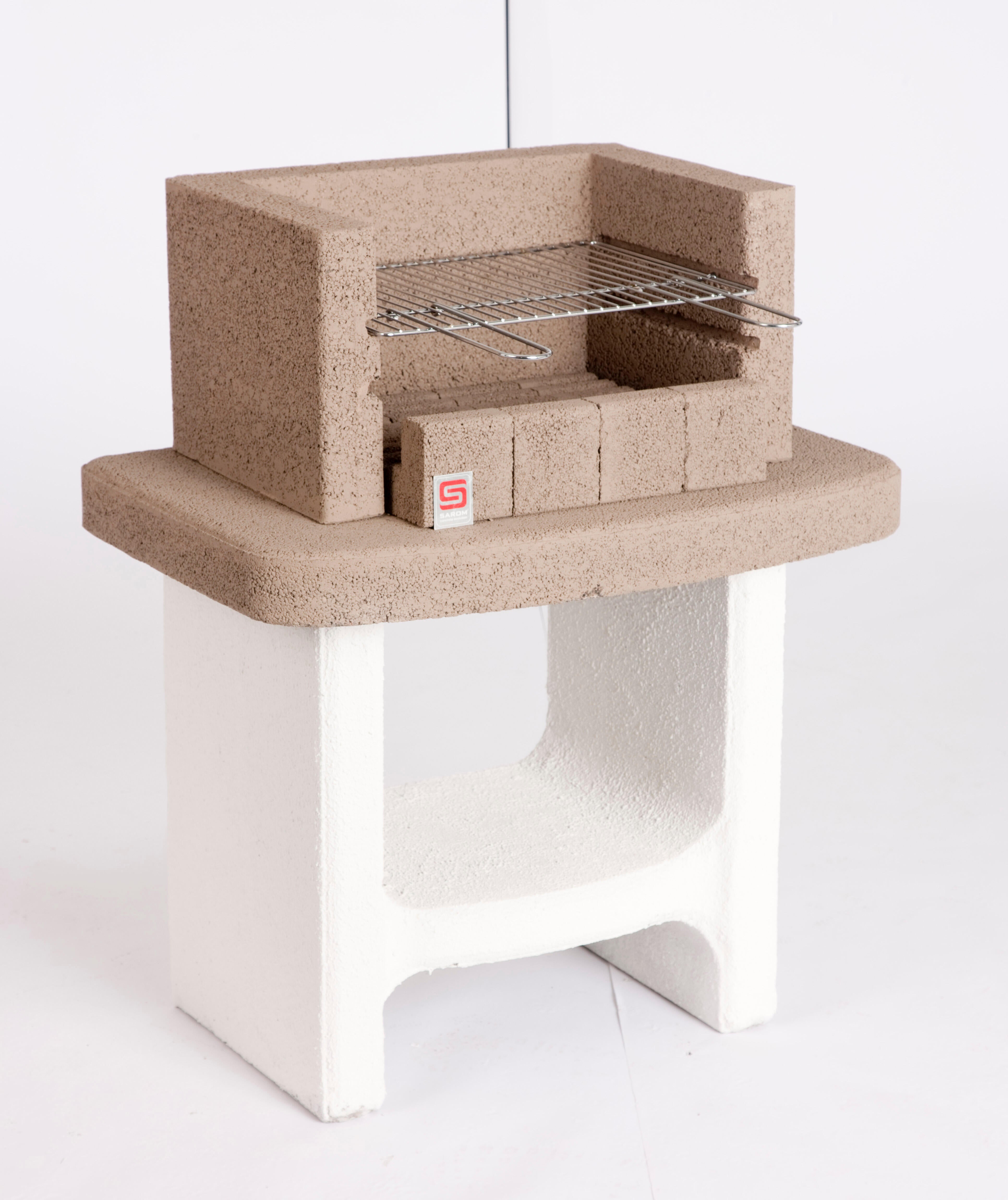 Barbecue fisso in calcestruzzo a carbonella Siena SAROM FUOCO L 33 x H 94 x P 55 cm - 5