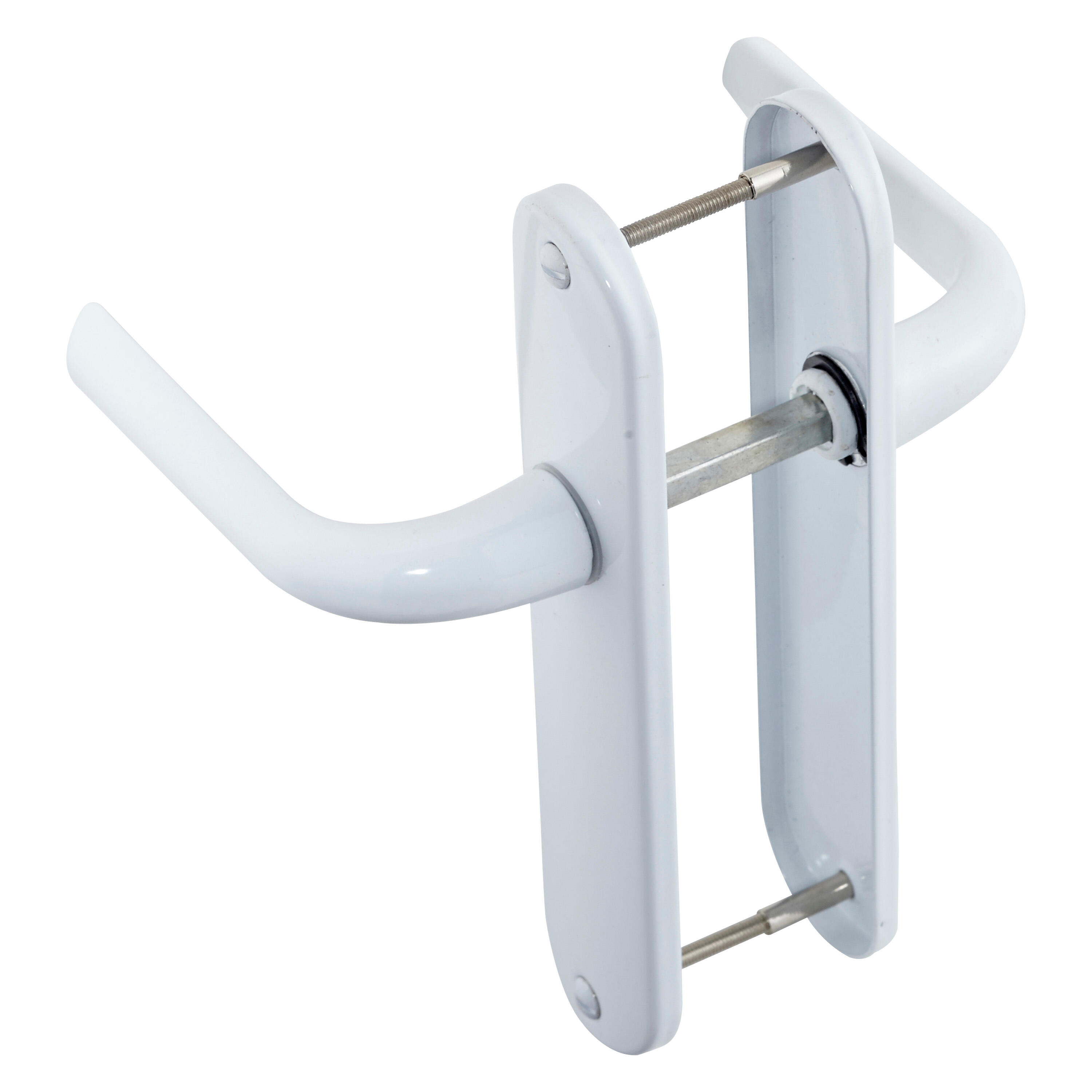 2 poignées sur plaque sans trou Etoile aluminium blanc brillant, entraxe 165 mm - 3