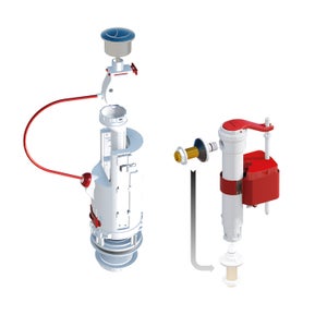 Bouton Poussoir Double Chasse D'eau Chromé Pour Réservoir Geberit - Compatible Vanne Impuls 280 (type 280)