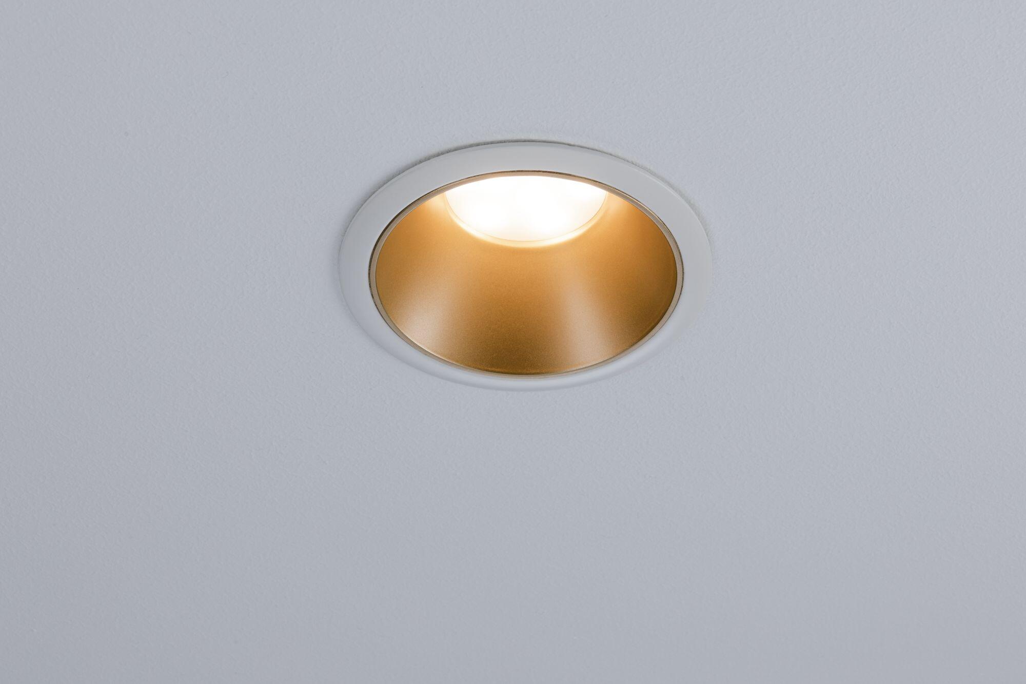 Spot à encastrer Cole led intégrée, 2700K PAULMANN rond blanc/doré - 3