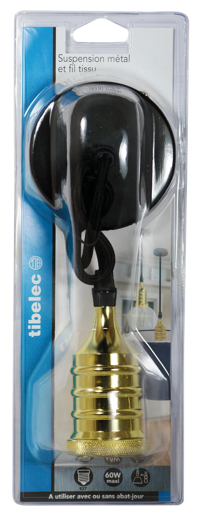Suspension acier, laiton, l.8 cm, E27 - 3