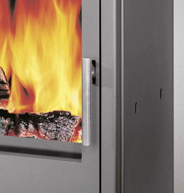 Poêle à bois JUSTUS Island beige / noir, 6.5 kW