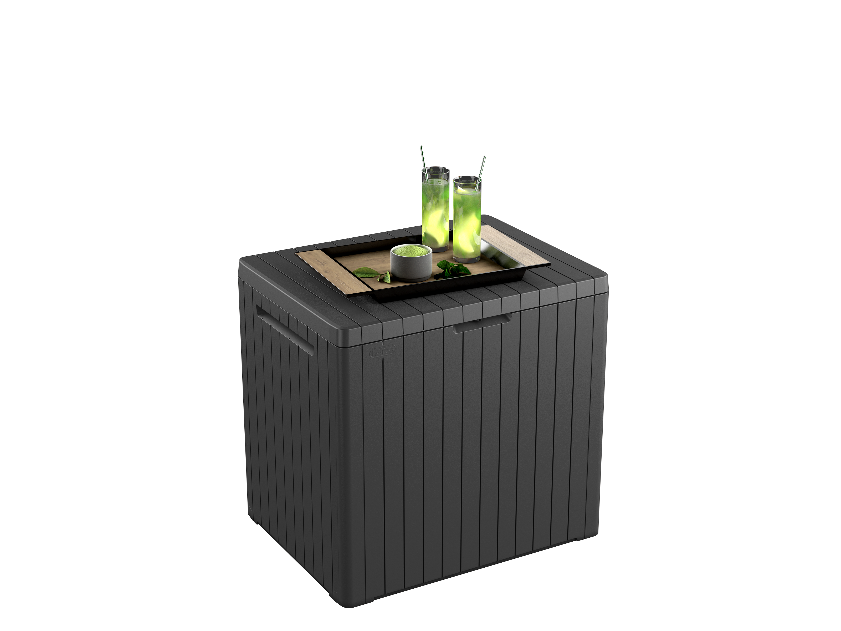 Coffre de jardin CITY CUBE en résine - KETER - gris anthracite - 113 litres - 3