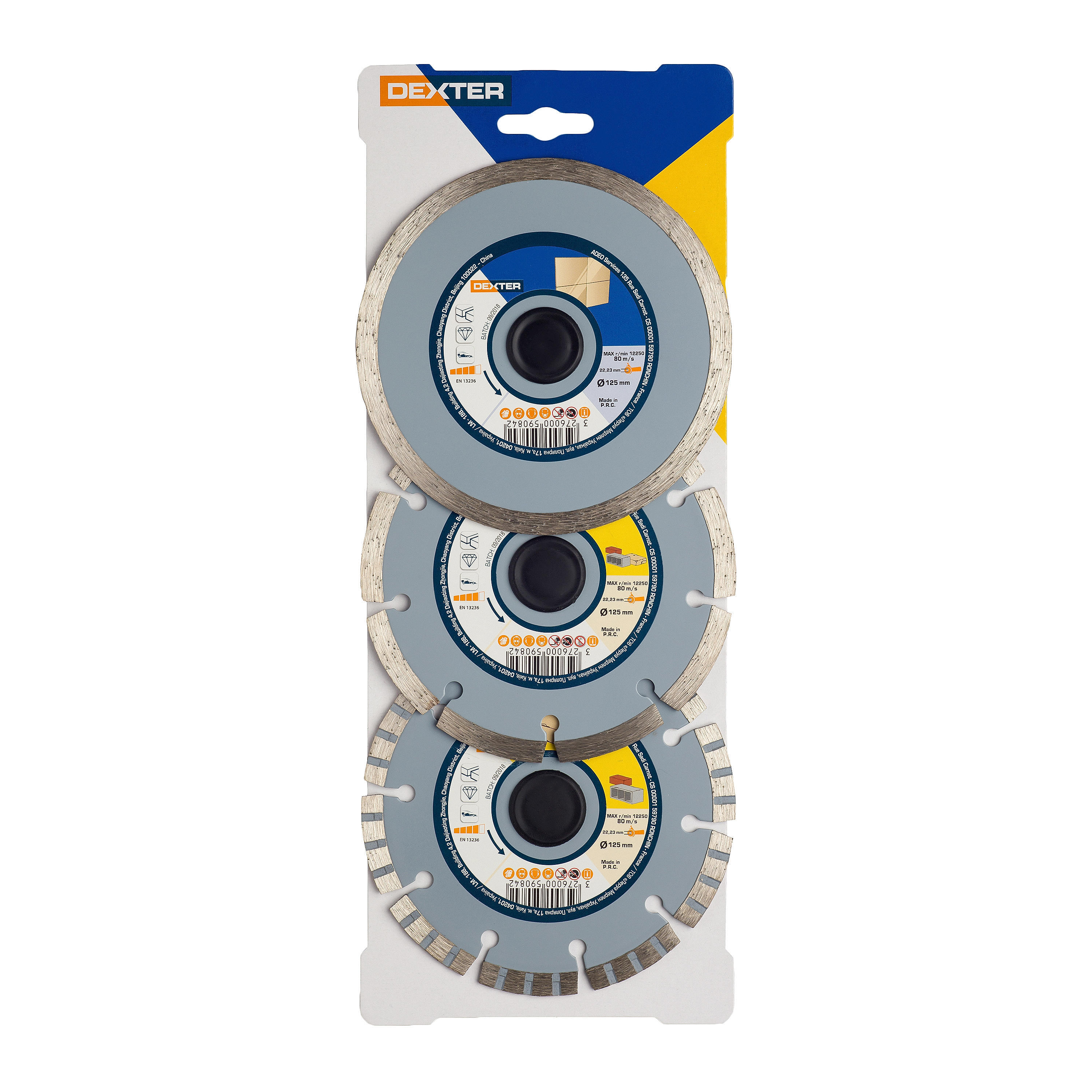 3 disques diamant céramique/béton pour matériaux de construction DEXTER - 2