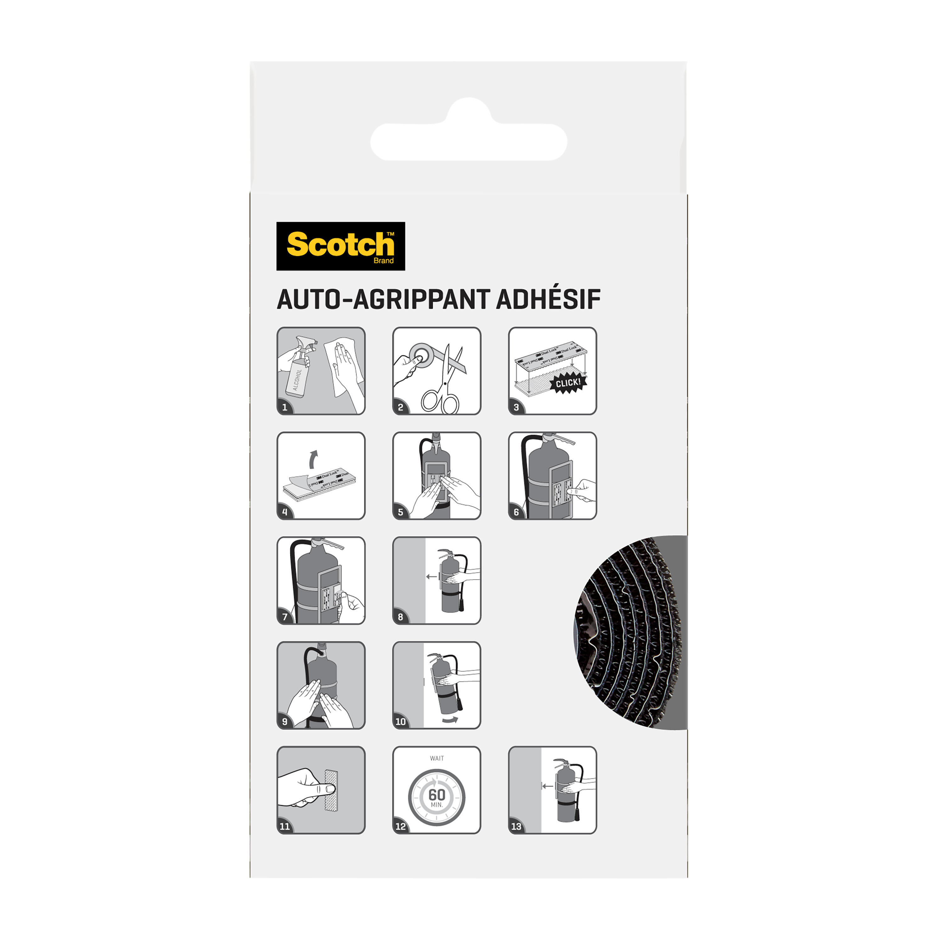 Lot de 2 Auto-agrippant simple face noir intérieur SCOTCH L.1500 x l.19 mm - 5