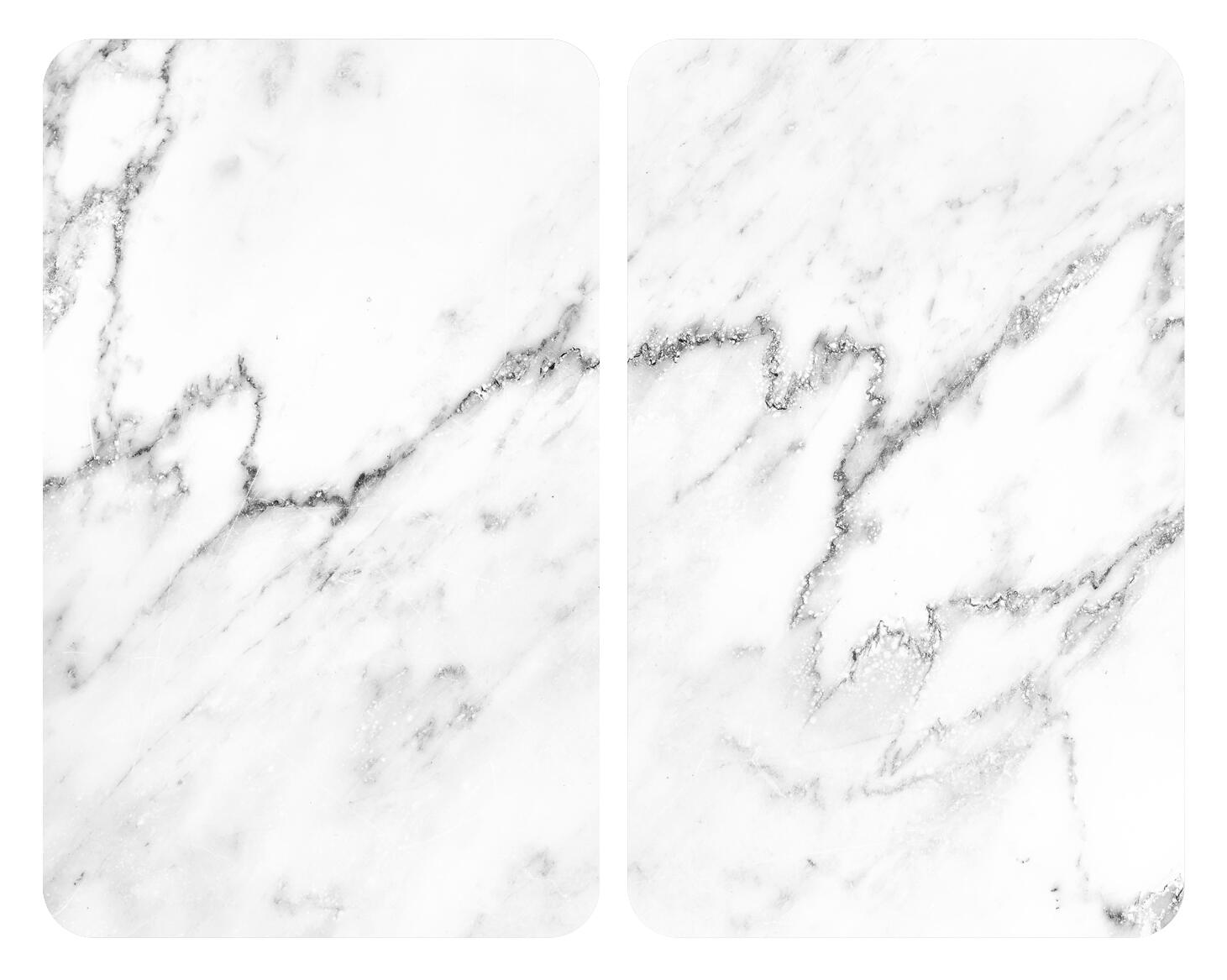 Lot de 2 plaques de protection en verre Motif marbre gris - 2