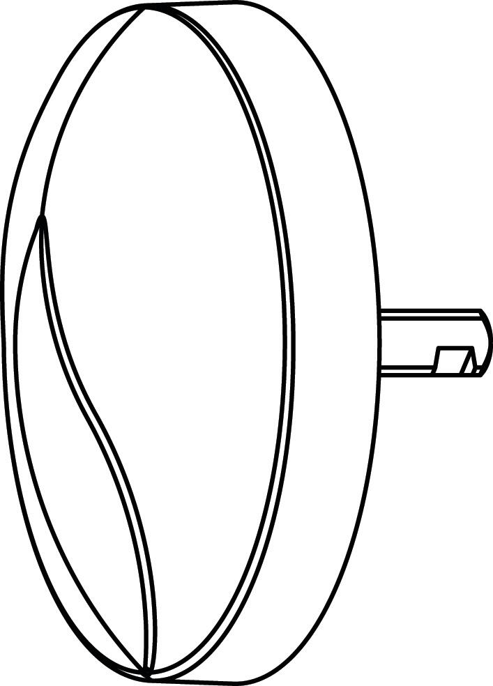 Volant ABS chromé, pour vidage de baignoire + axe VALENTIN - 2