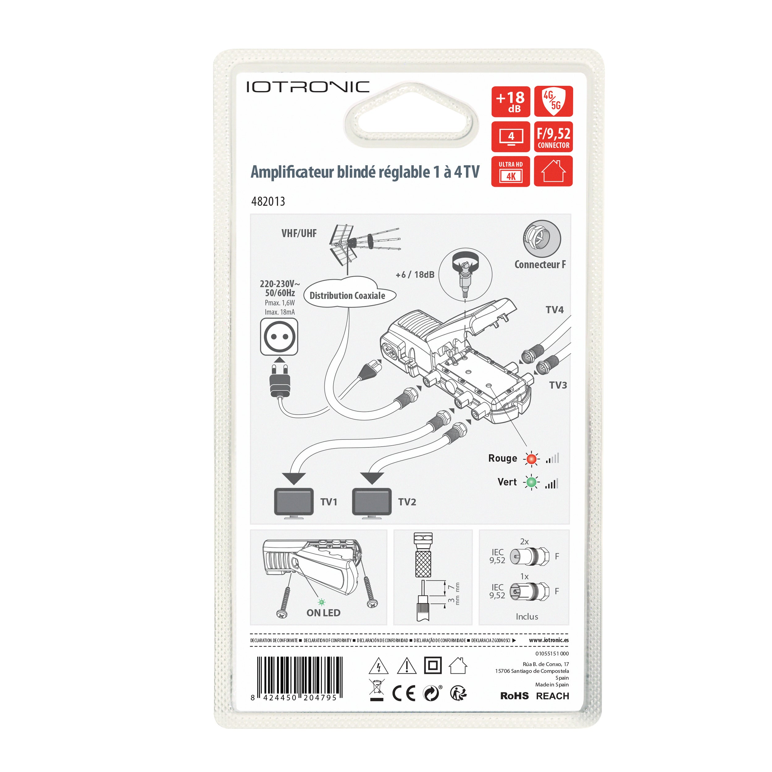 Amplificateur intérieur terrestre, 4 sorties IOTRONIC - 2